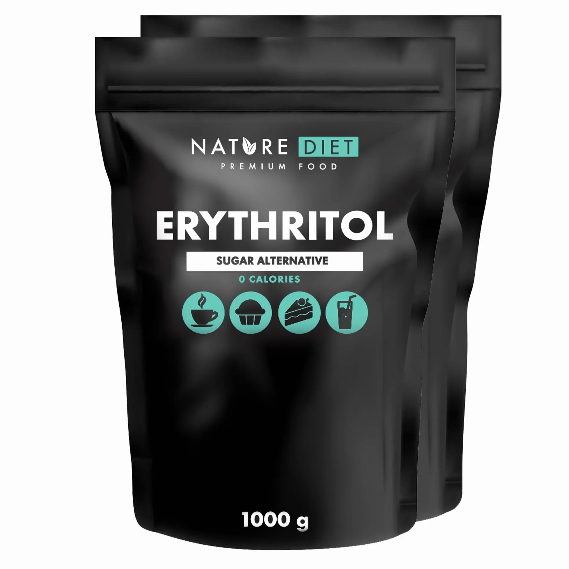 Nature Diet - Érythritol 2 x 1000g | Édulcorant naturel | Zéro Calorie | Remplacement du sucre | Substitut du sucre
