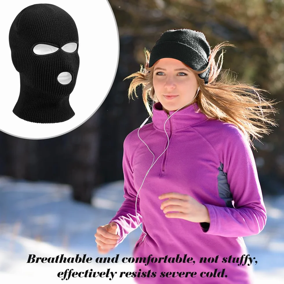 Cagoule Balaclava 2 ou 3 Trous Tricoté pour Ski Moto Vélo Cyclisme