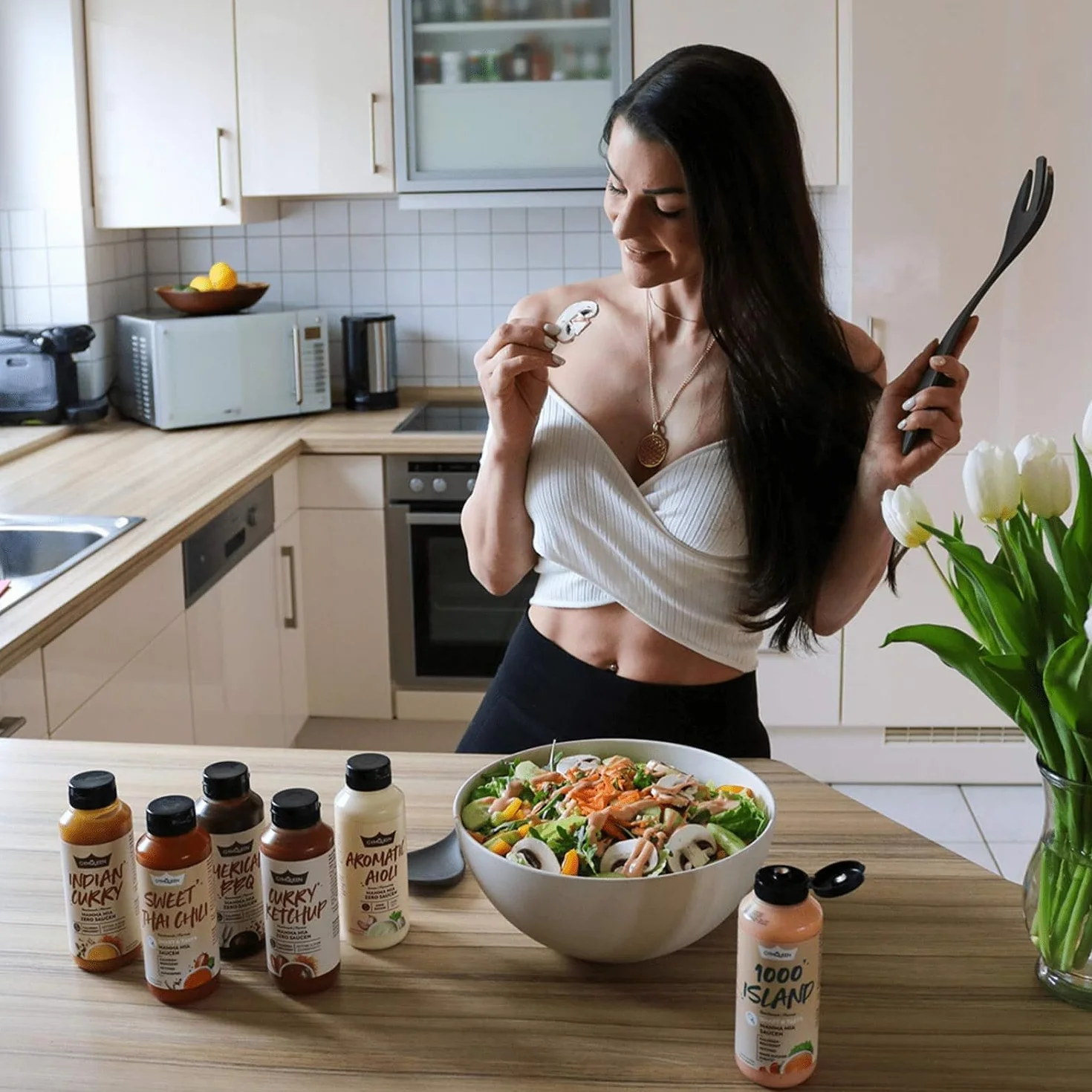 GymQueen Mamma Mia Sauce Zero 265 ml, faible en calories et sans graisse, pour affiner les plats ou comme vinaigrette, végétarien, Balsamico
