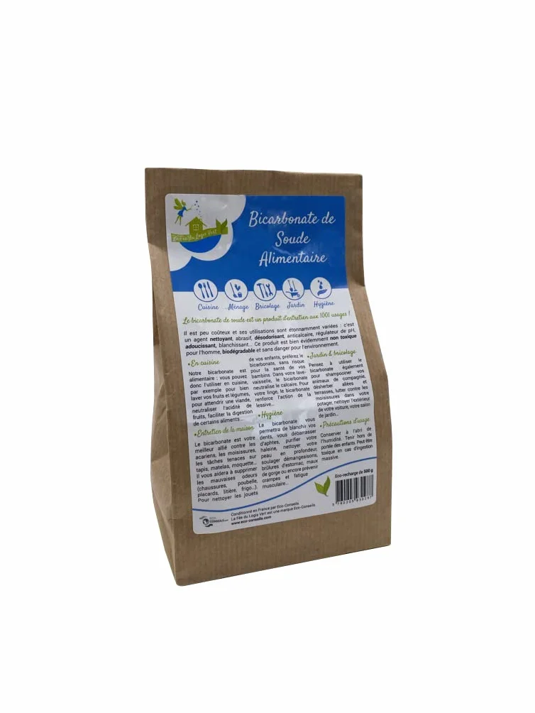 Eco Conseils Bicarbonate de Soude Alimentaire, 1 kg, Poudre Chimique