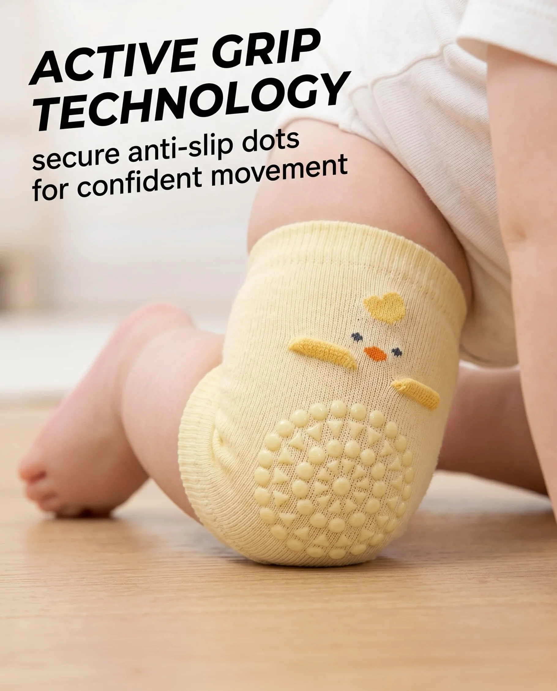 Genouillères Bébé 2 Paires Antidérapantes Anti-Chute Points Silicone Ramper Protection Genoux Souples 0-36 Mois