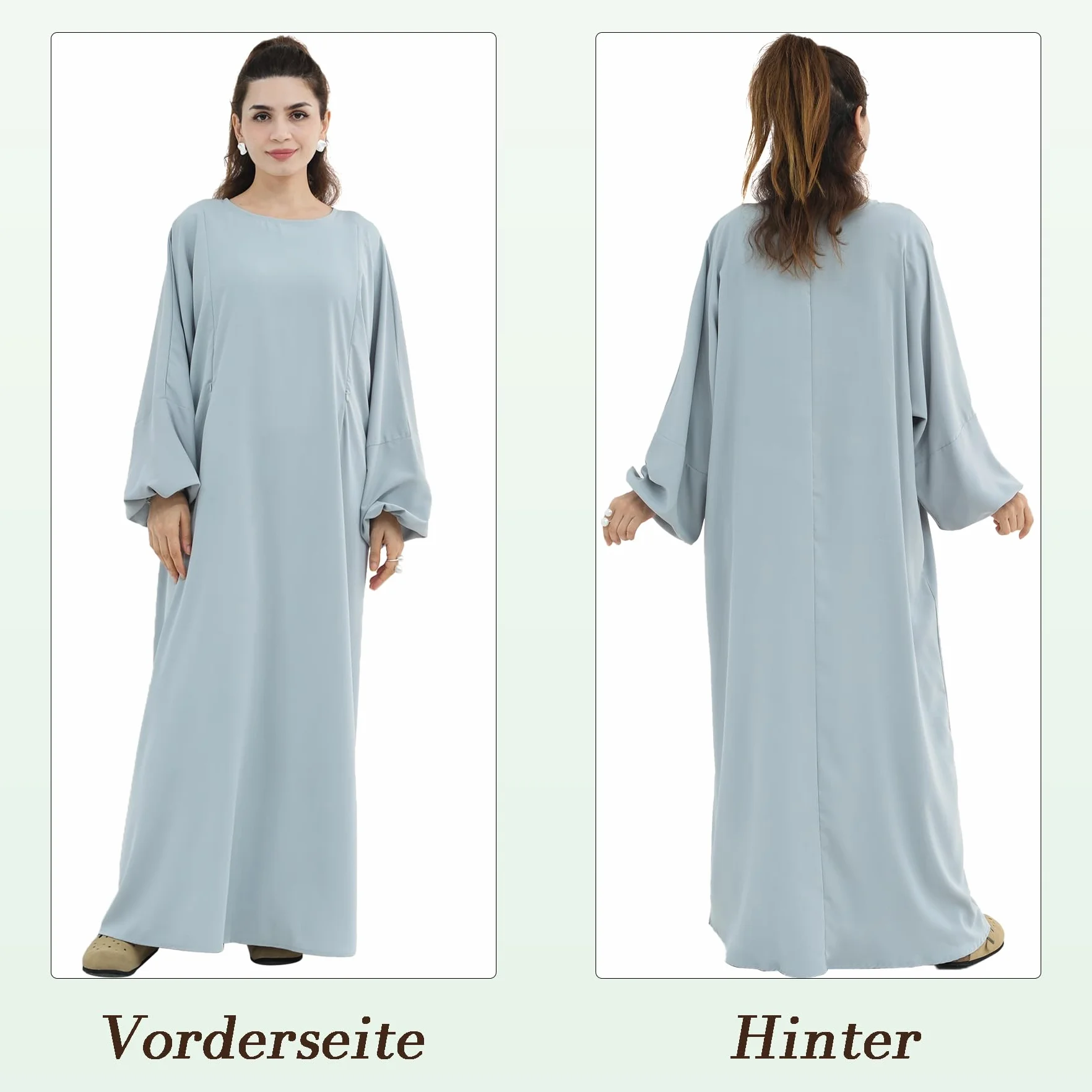 Robe de soin pour femme musulmane d'allaitement maternité islamique Gris clair M-L