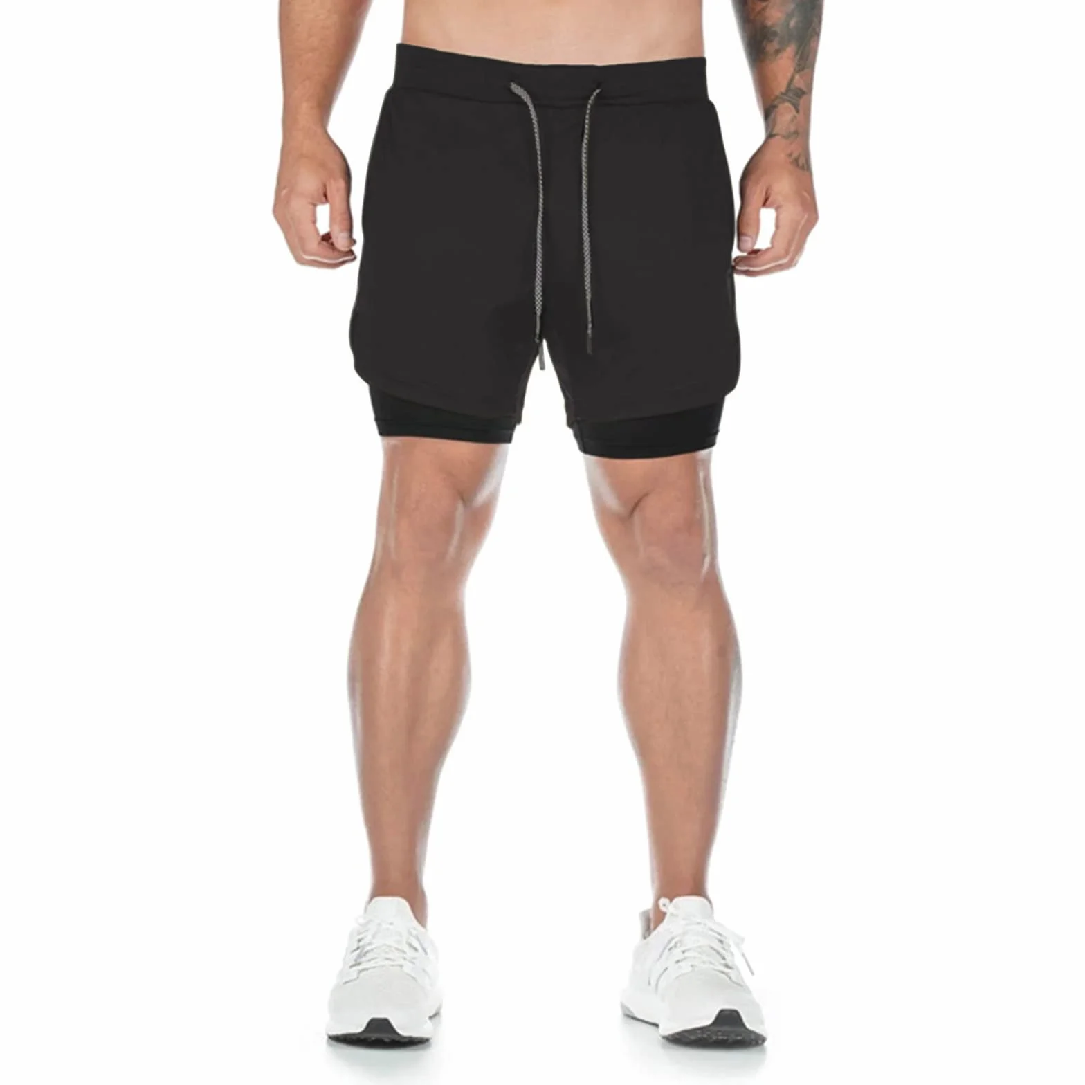 Superora Shorts d'Entraînement Sport Fitness Homme 2-in-1 Double Couche