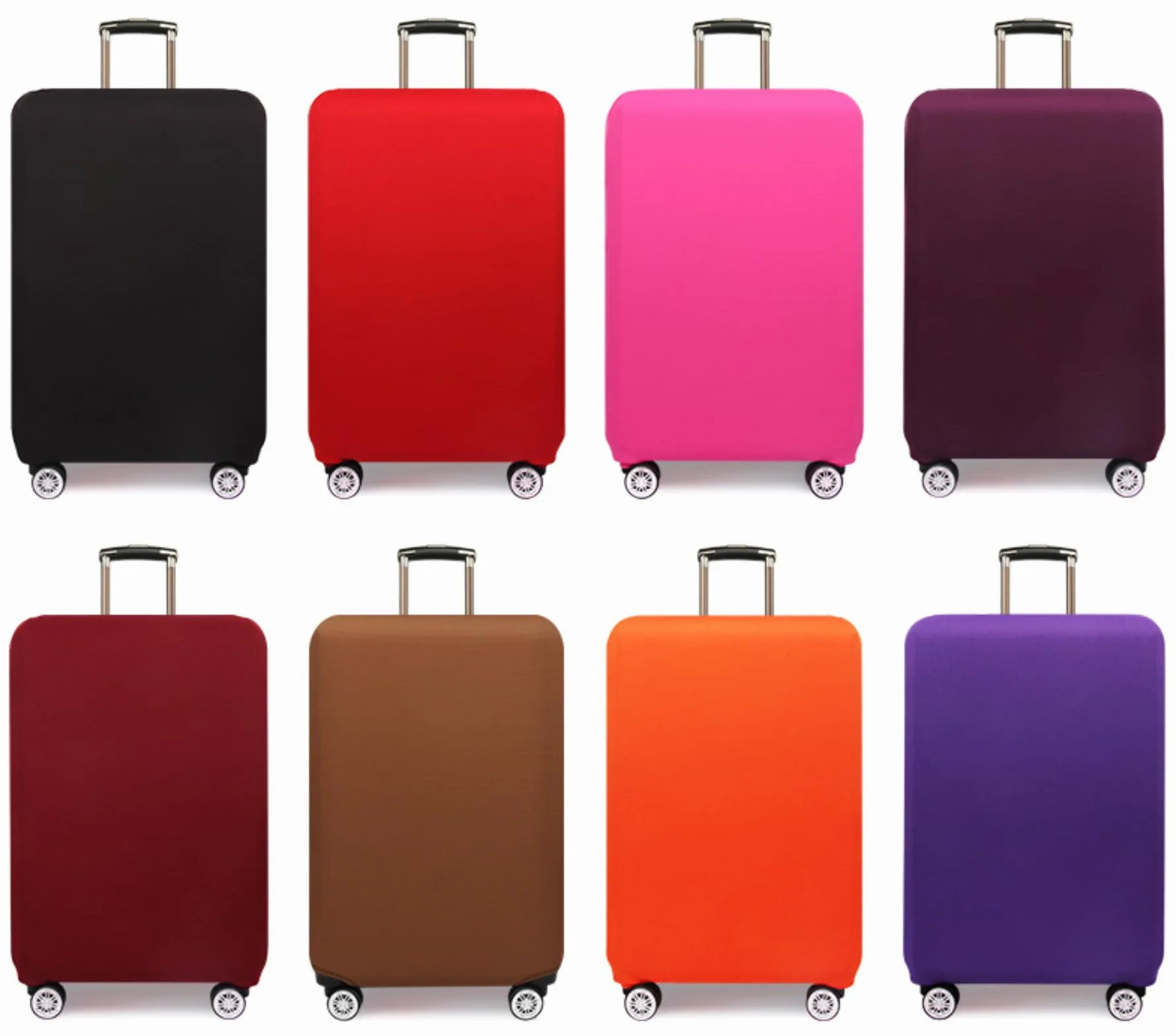 Housse de protection élastique lavable pour valise de voyage avec fermeture éclair, rouge, L