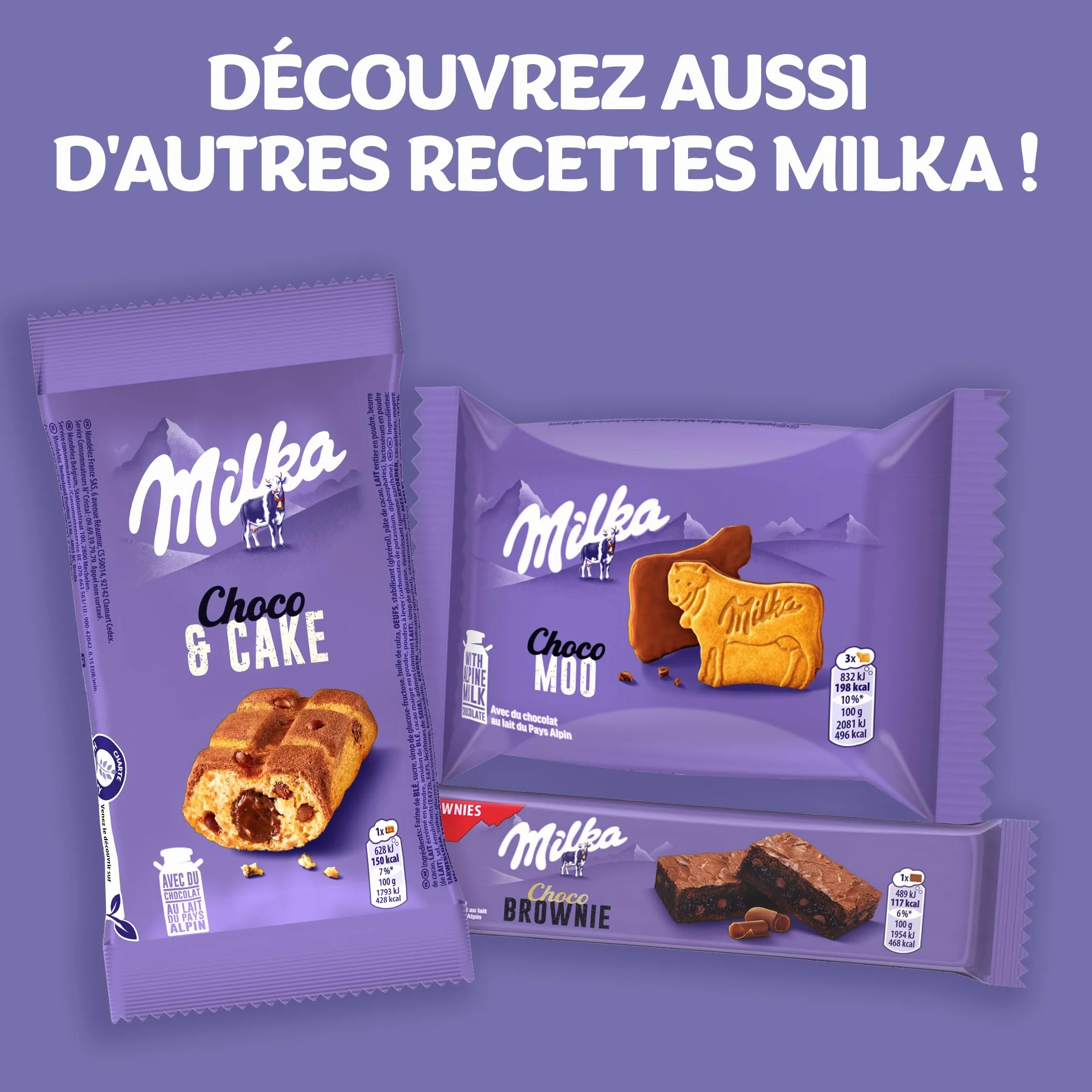 MILKA - Cookies Sensations - Cookies aux Pépites de Chocolat au Lait et Cœur Chocolaté - Lot de Biscuits Individuels - Format Familial Pratique pour le Goûter - Présentoir de 24 Paquets de 2 Cookies