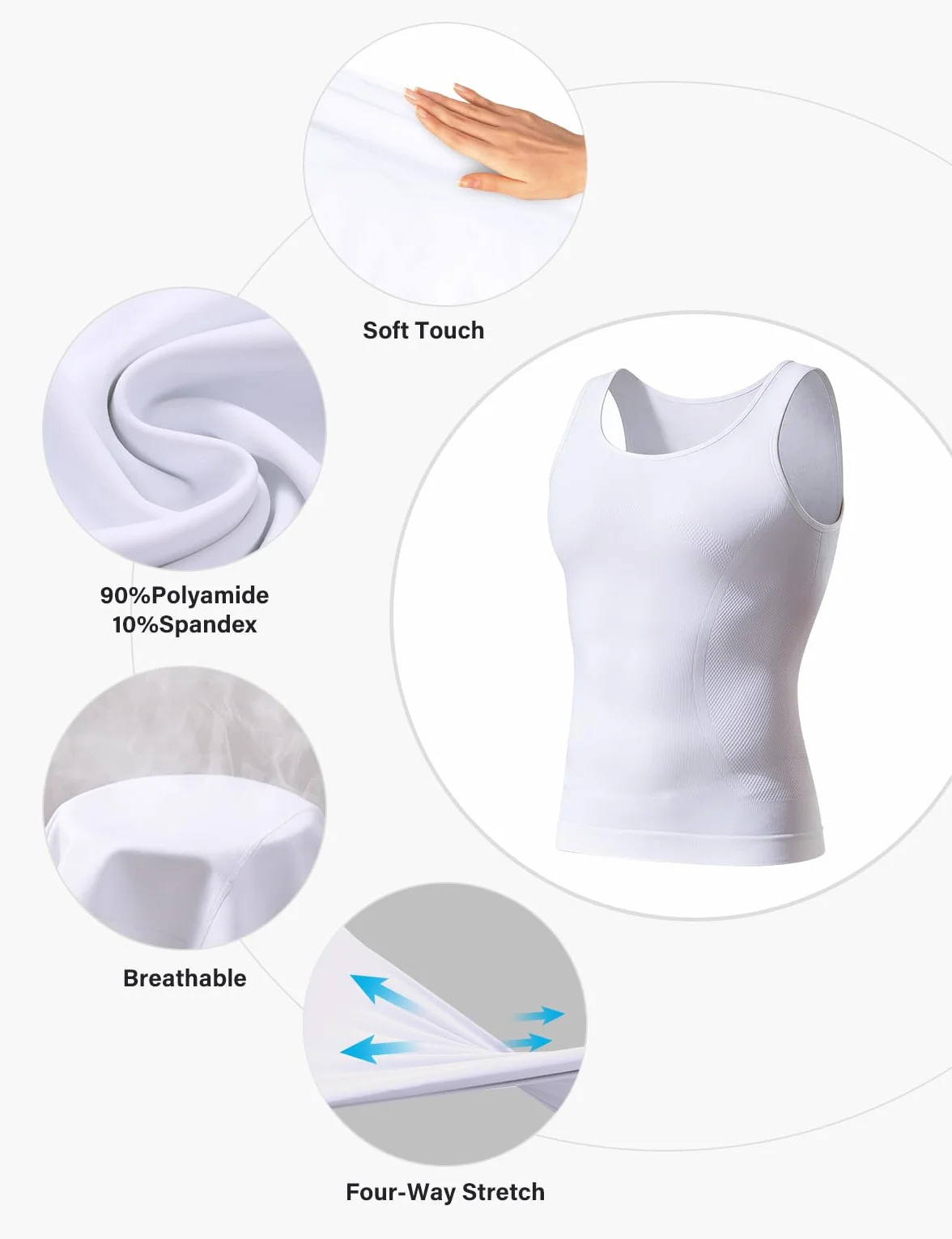 Casey Kevin Débardeur de Compression Homme Gainant Tee Shirt Minceur Ventre Plat Body Shaper