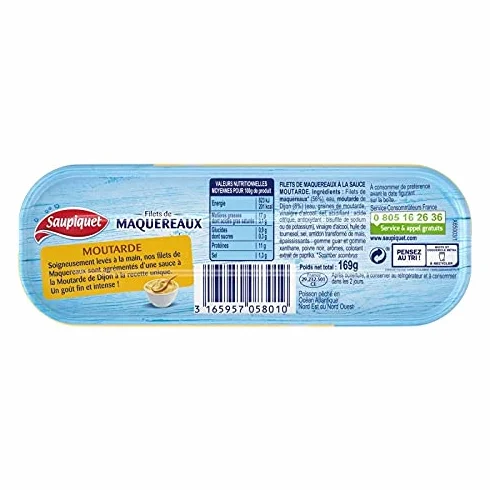 SAUPIQUET - Filets Maquereaux Moutarde 169G - Lot De 4