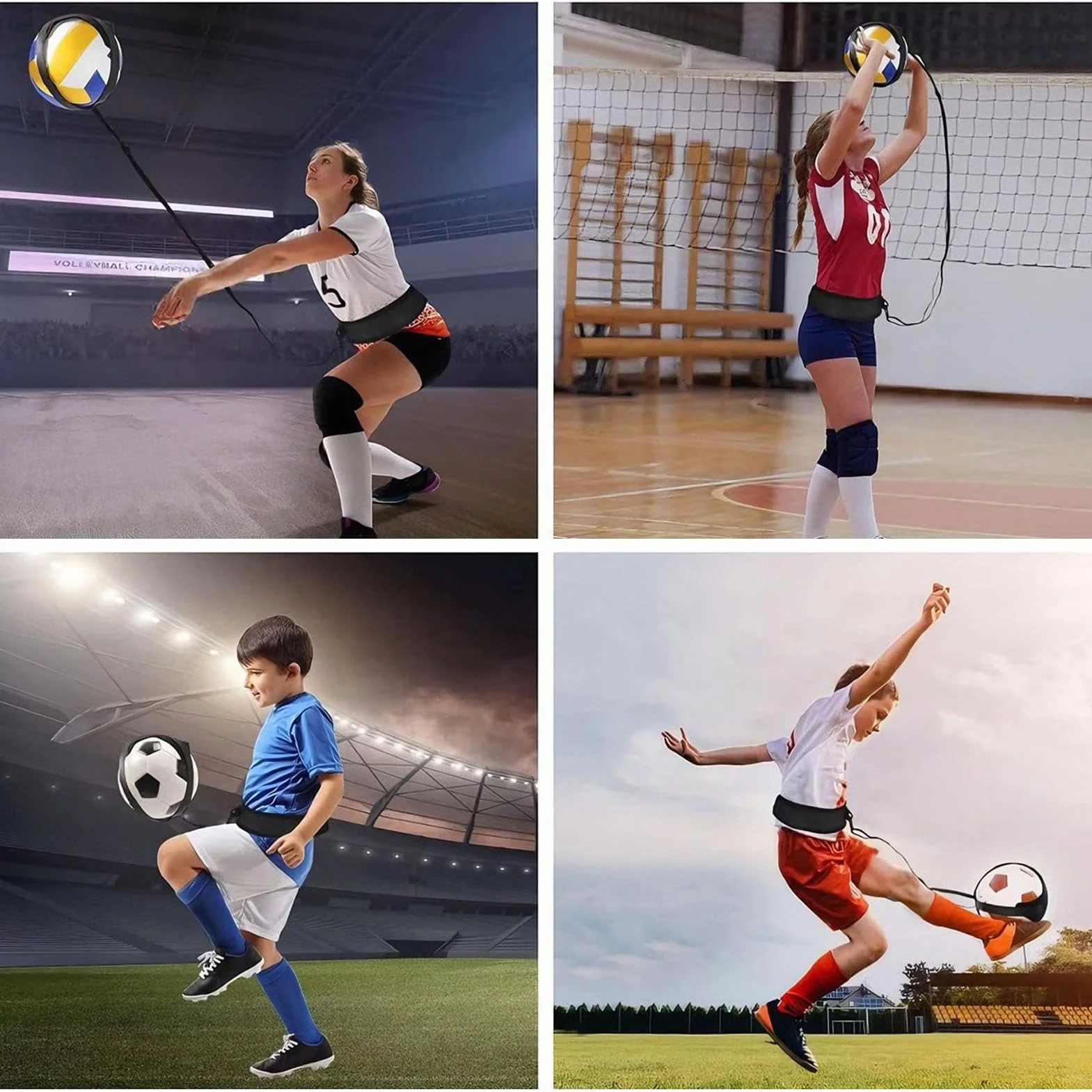 Équipement d'Entraînement de Volley-Ball pour Débutants - Set de Service et Smash avec Accessoires