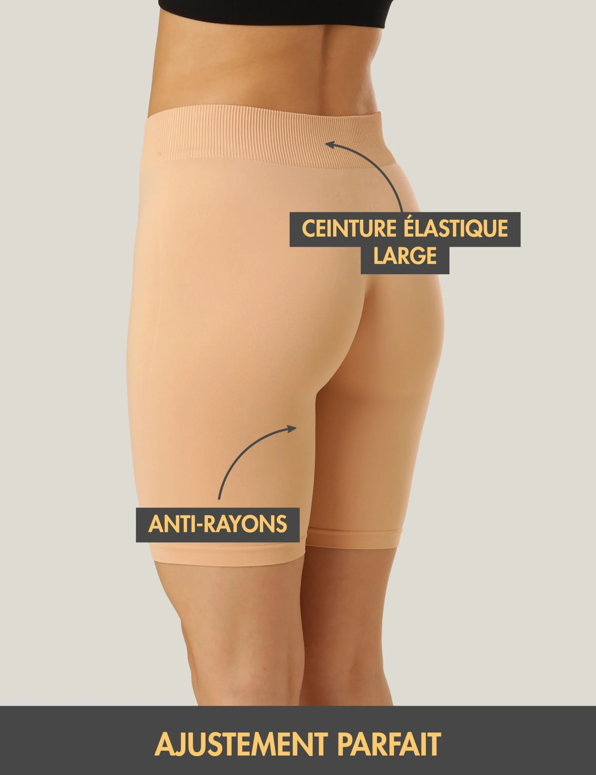 Lot de 3 Leggings Courts pour Femme, Short de Cyclisme, Sous-vêtement Basic Treasure