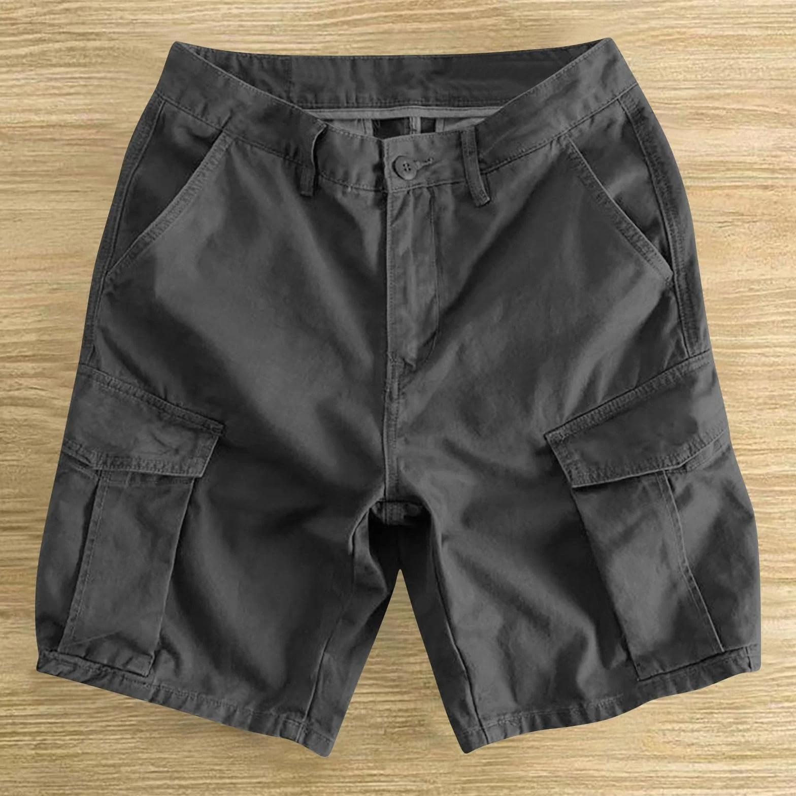 Short Cargo Homme Coton Ceinture Élastique Grande Taille S-4XL