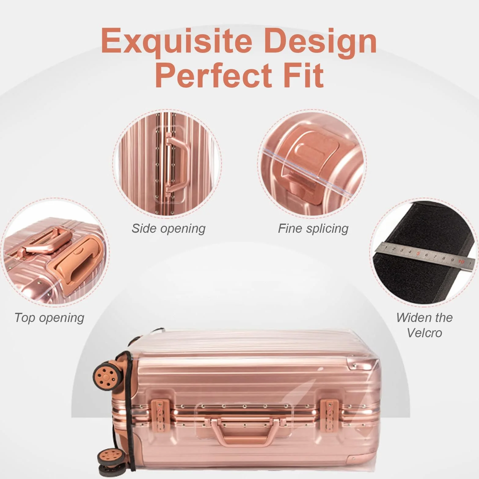 Housse de Valise Transparente en PVC, Protection Imperméable pour Bagages