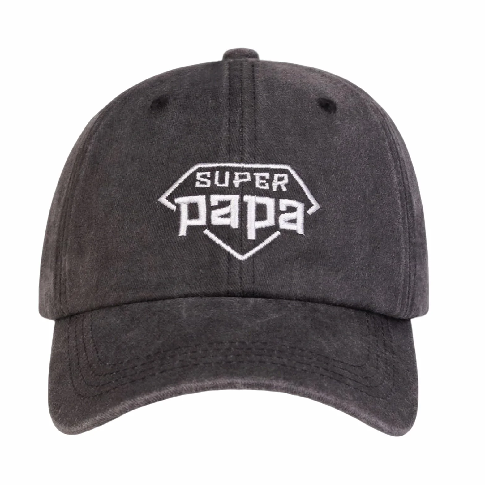 Casquette Papa Super Papa Brodée Coton Réglable Style Vintage Cadeau Fête des Pères