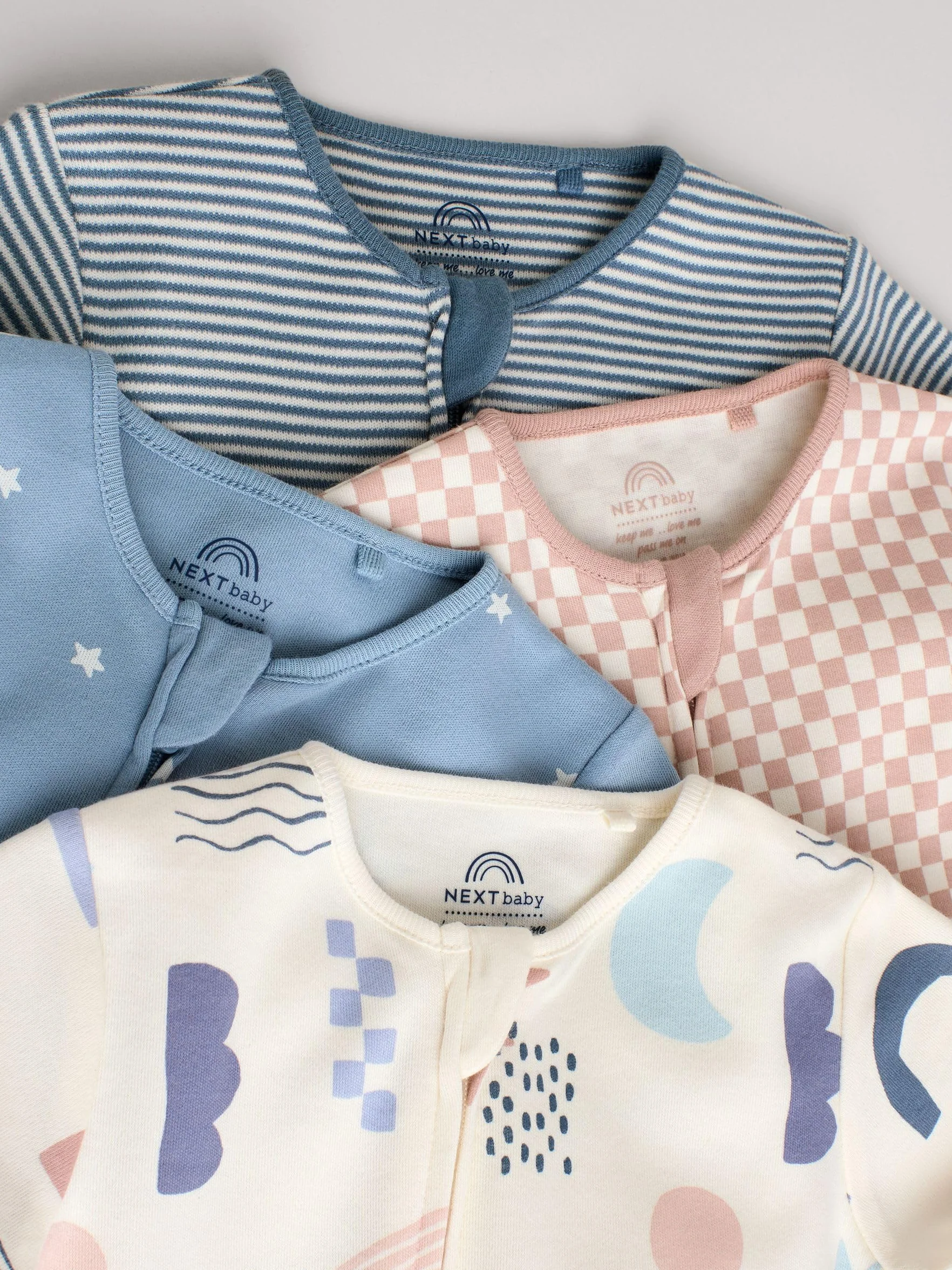 NEXT Bébé garçon Dors-Bien sans Pieds avec Zip Double-Sens, Lot de 4