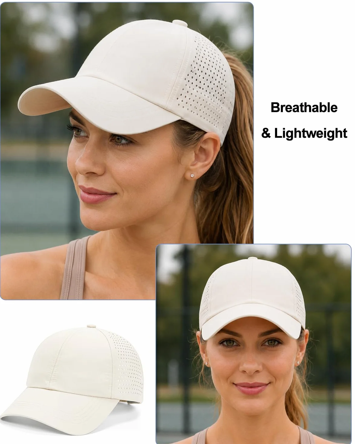 Casquette Queue de Cheval Haute Femme Été Running Sport Respirante Séchage Rapide Réglable