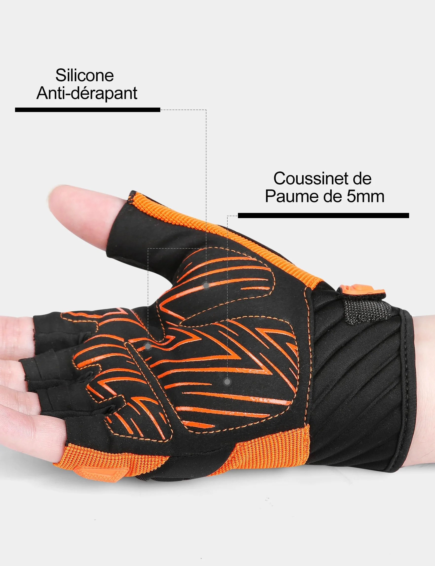 INBIKE Gants de Cyclisme Demi-Doigts MTB VTT Rembourré Mitaines été Antichocs Antidérapants Respirant