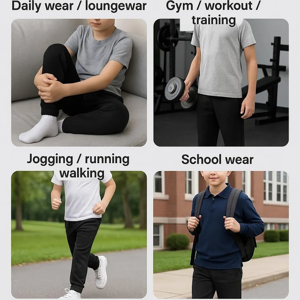 KHIM Pantalon de jogging pour enfants Unisexe Filles Garçons Activewear