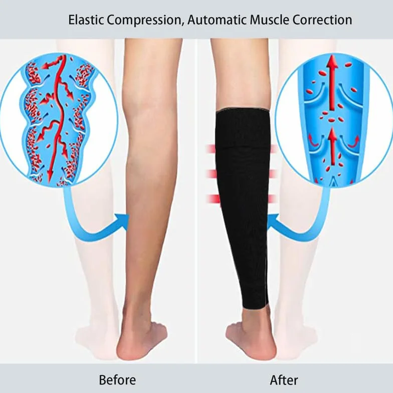 Manchon Compression Mollet 3 Paires, Bas de Contention pour Circulation Sanguine Jambes