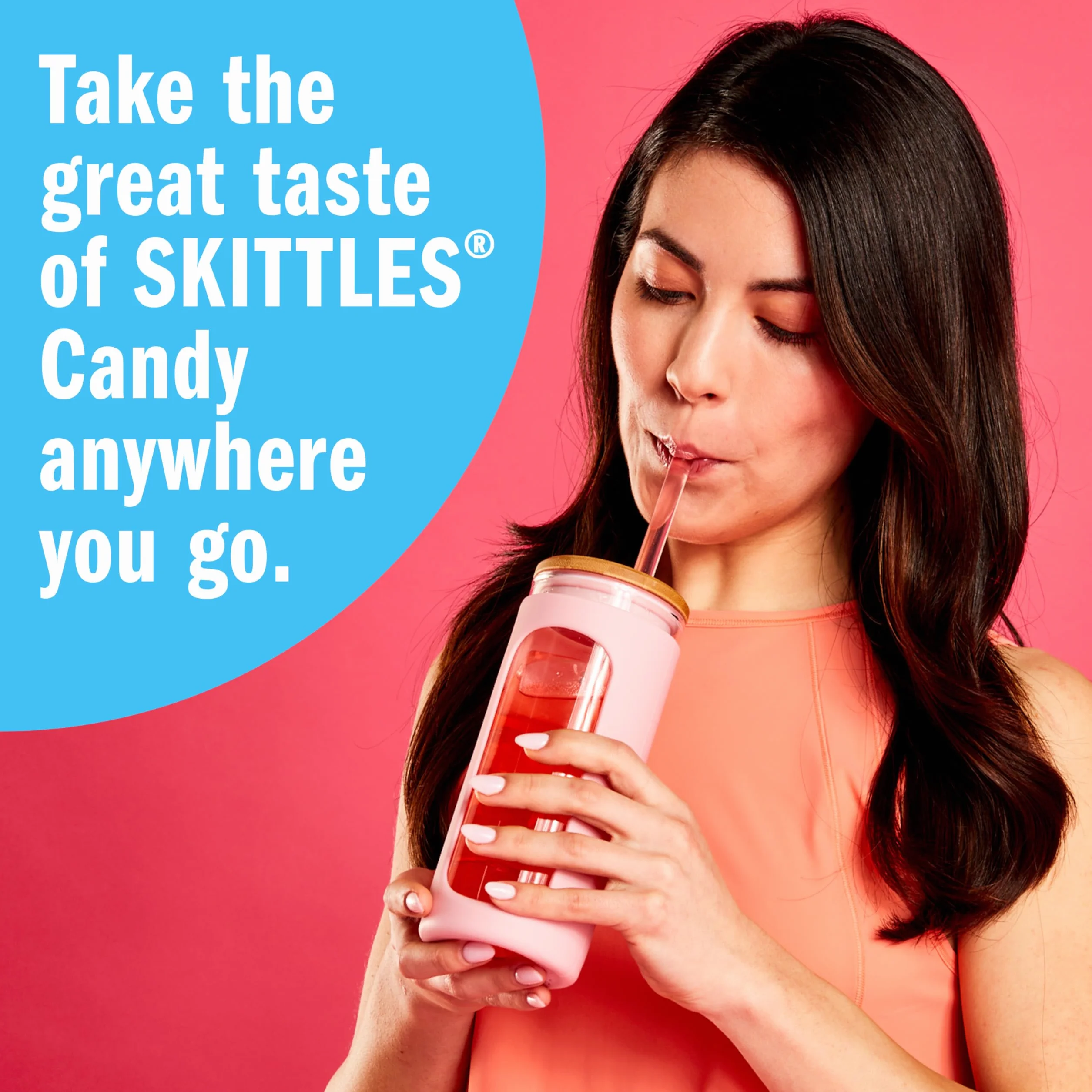 Skittles Singles To Go Tropical Flavors Lot de 40 mélanges à boissons en poudre, zéro sucre, faible calorie, comprend 4 saveurs :