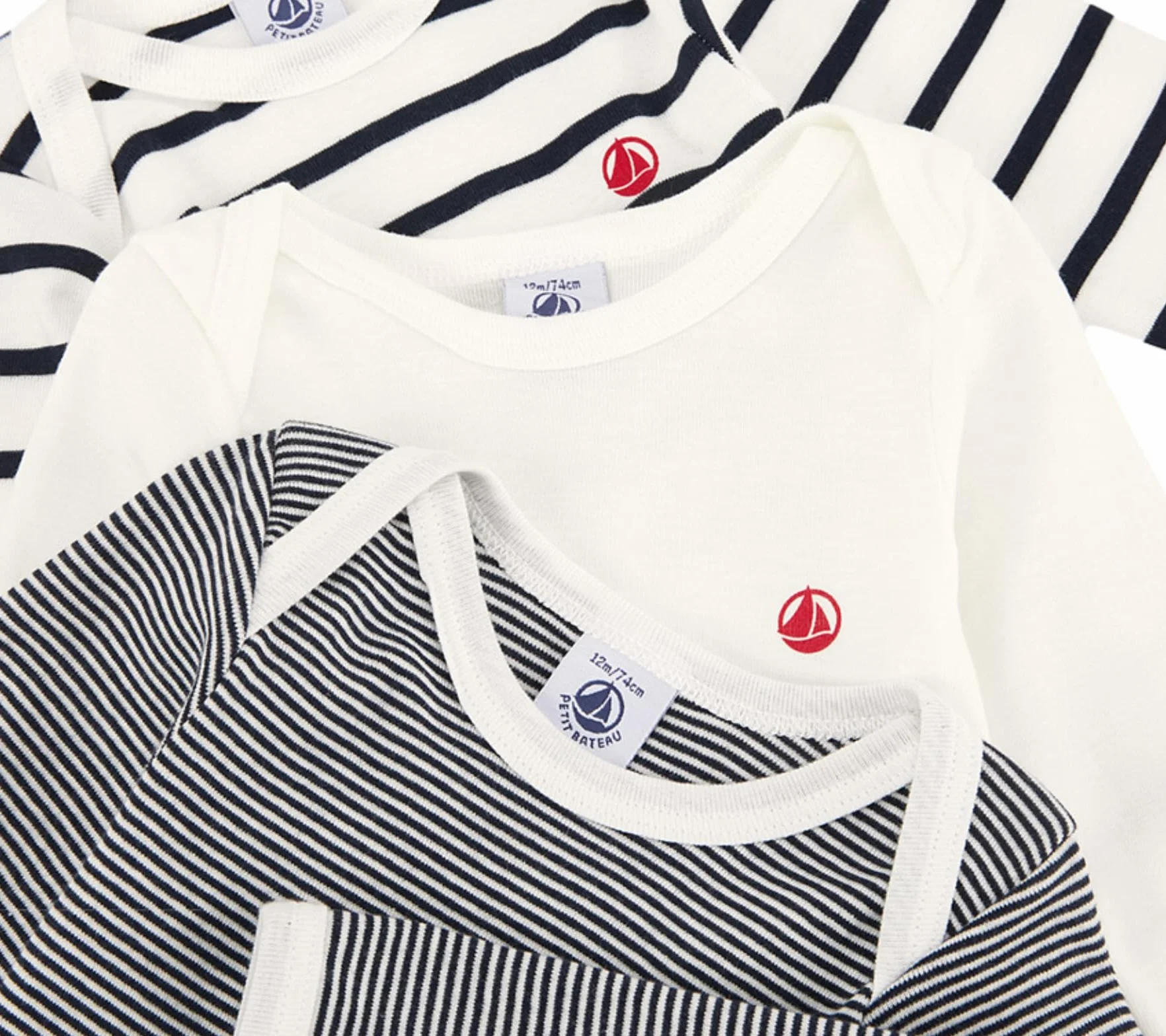 Petit Bateau Body Mixte enfant lot de 3