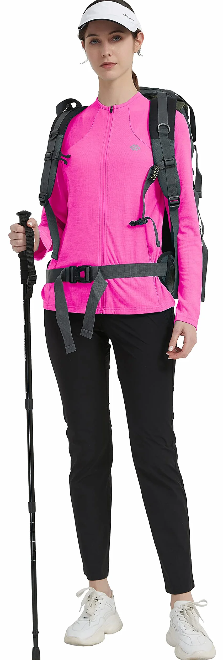 MoFiz Vestes de Sport Femme Légère Manche Longue Zippé sans Capuche Survêtement Course Respirante