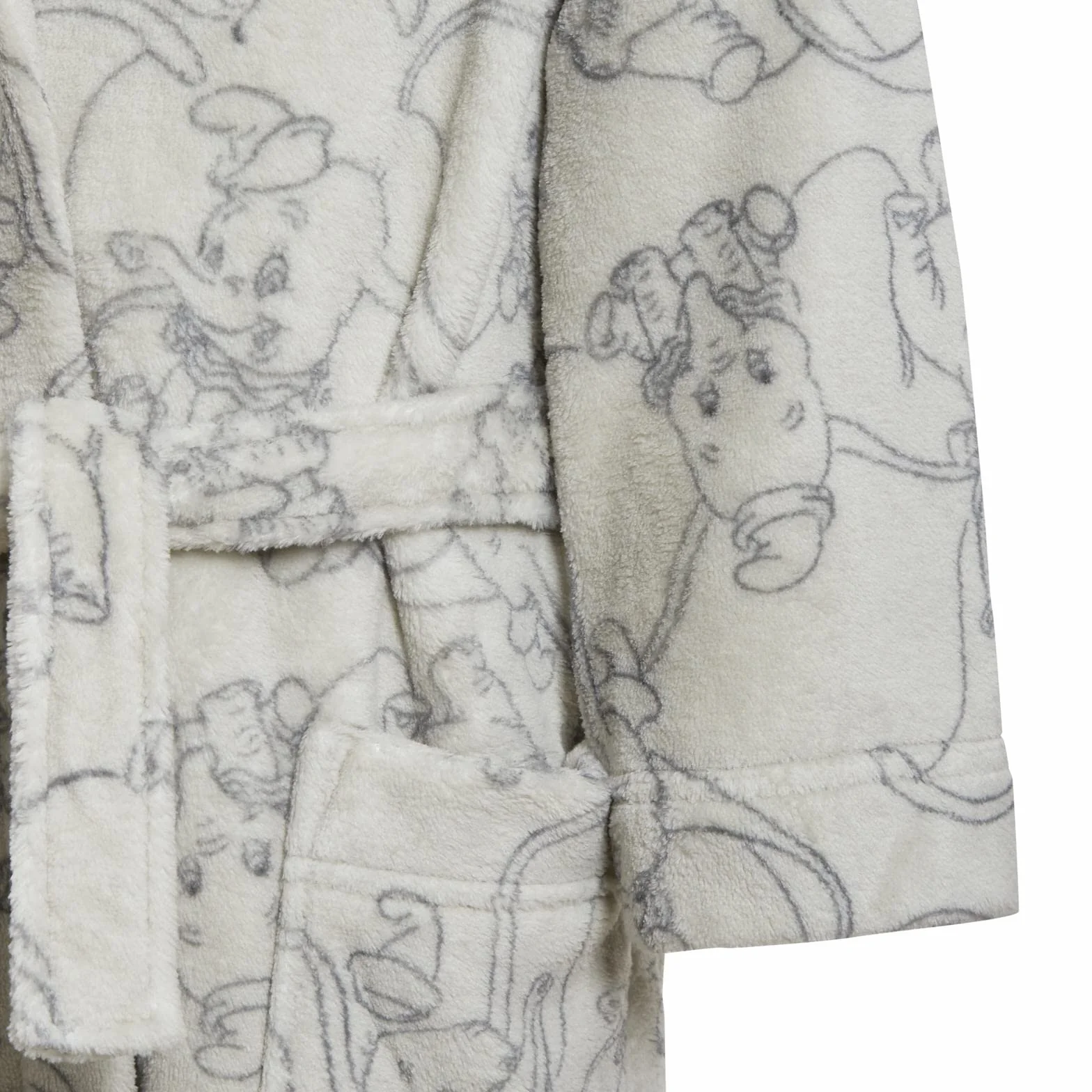 Peignoir de bain à capuche Disney Dumbo polaire gris motif éléphant