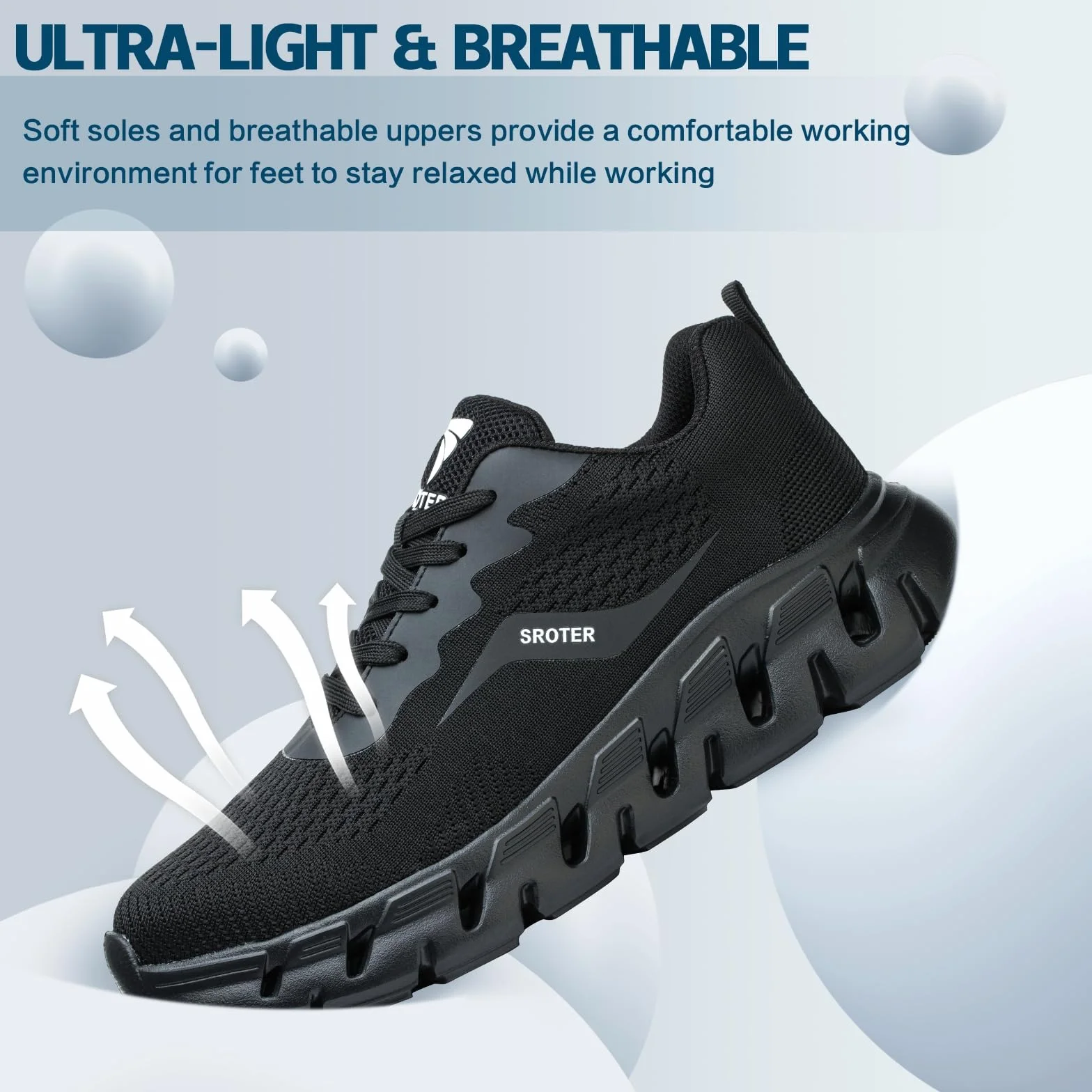 Chaussures de Sécurité Embout Acier Chaussures de Travail Légère Respirant Antidérapante Hommes Femme