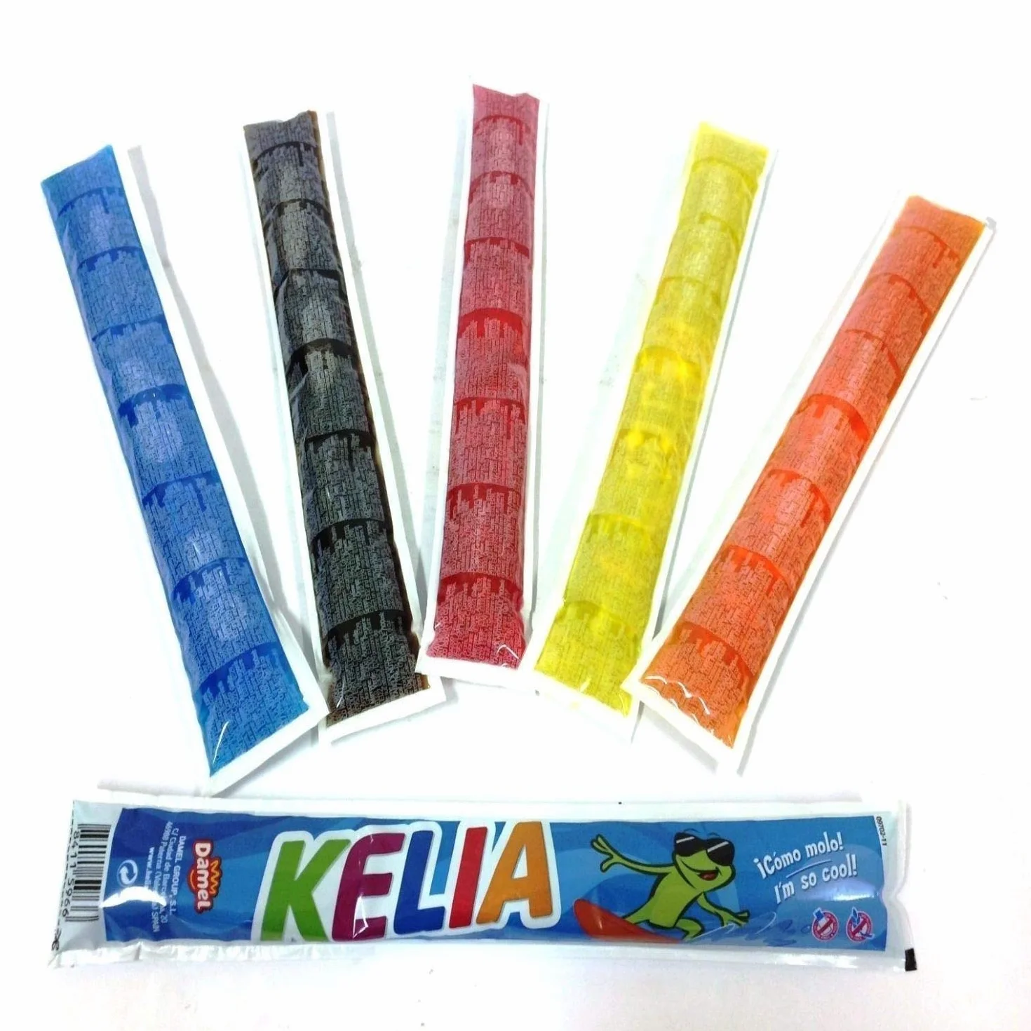 Polo Kelia, glace à l'eau, fraise, citron - pour congeler - 60 unités de 105 ml - Saveurs assorties, sac