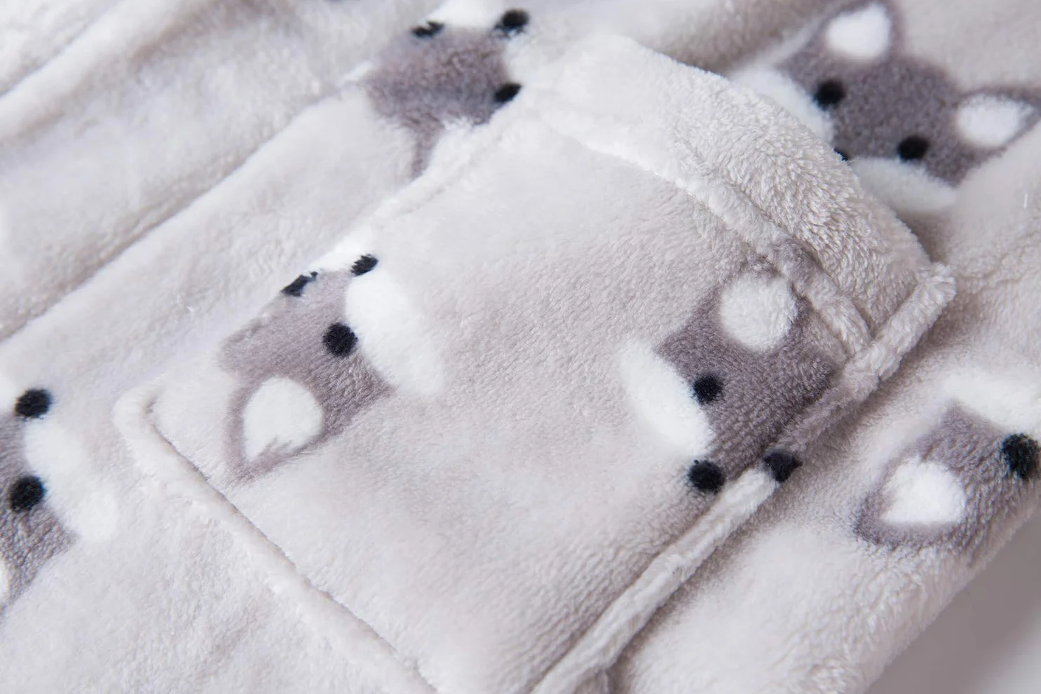 Peignoir Bébé Flanelle Animaux Taille 90 Gris Fox