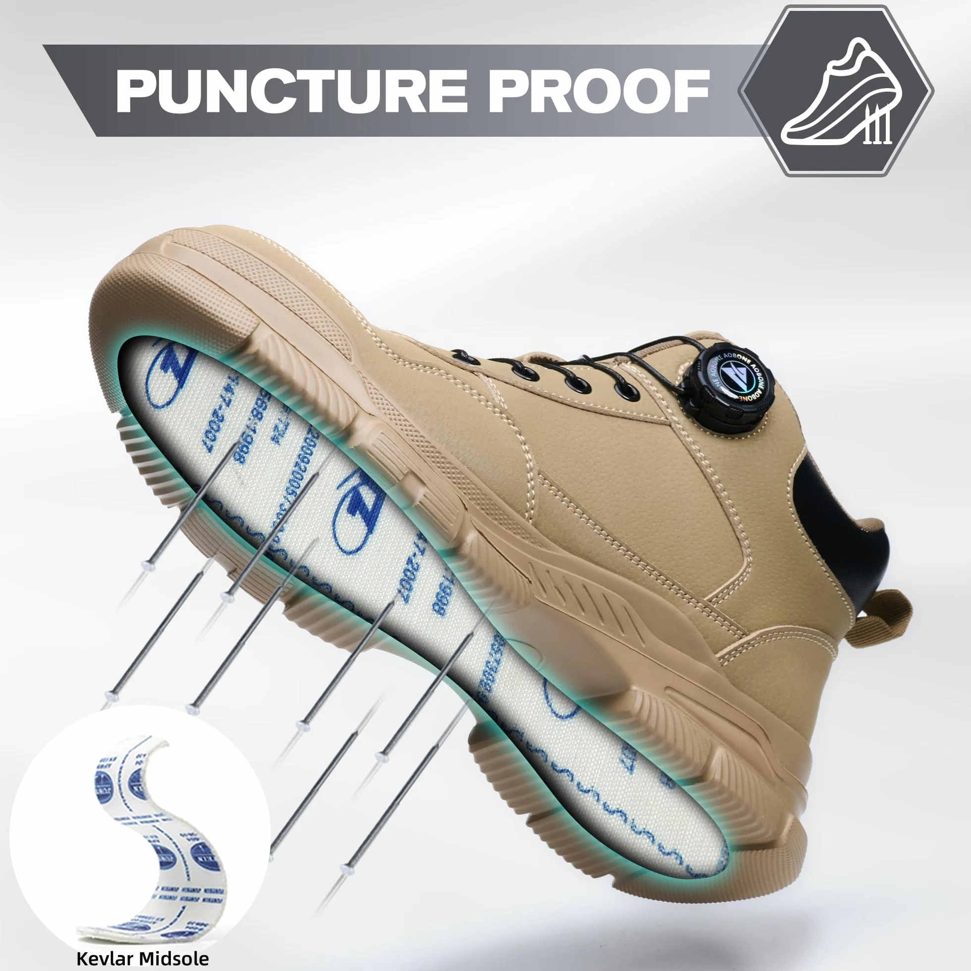 Chaussures de Sécurité Hommes Femmes Imperméables Antidérapants avec Embout en Acier Bottines de Travail Légères