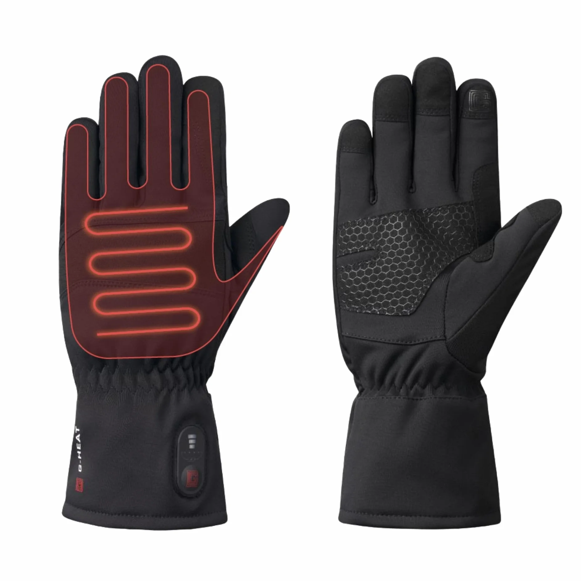 G-HEAT Gants Chauffants Confort+ Mixtes Tactiles Déperlants Anti-dérapant avec Batteries et Câble de Recharge