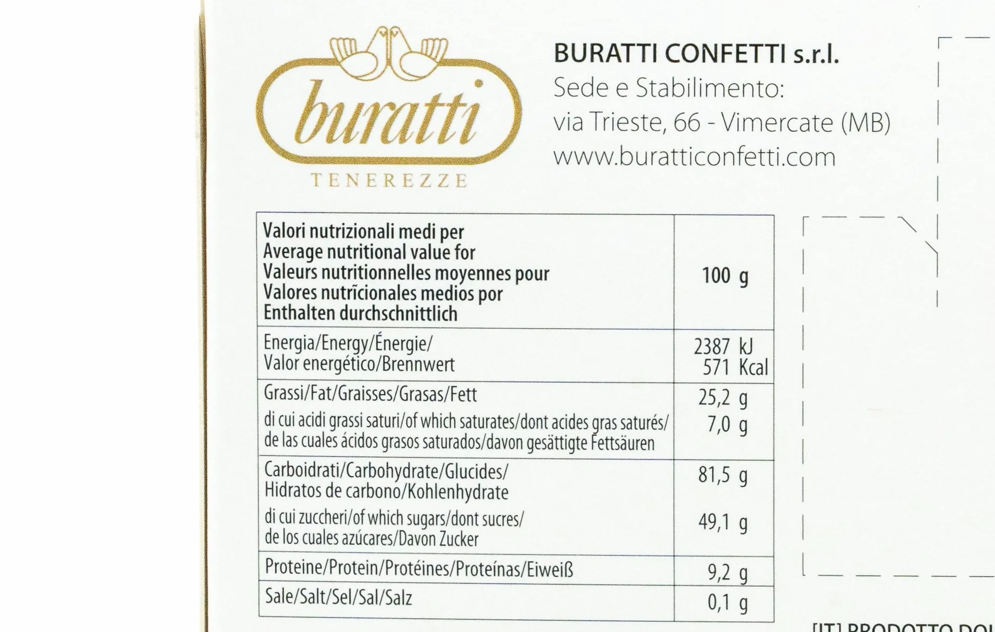 Buratti Confetti Dragées aux Amandes grillées Chocolat Blanc 1 Kg