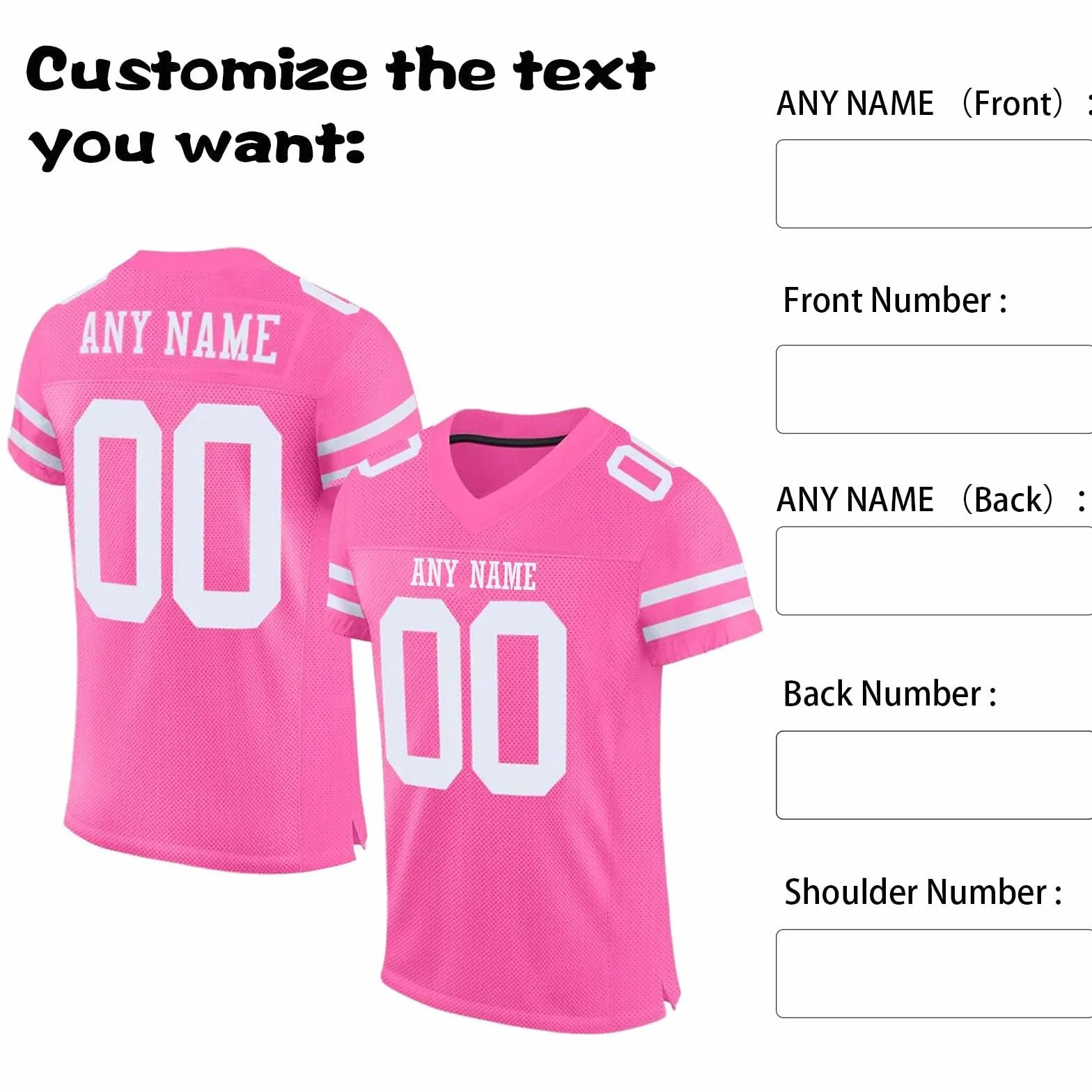 Maillot Football Americain Personnalisable avec Nom et Numéro pour Adulte Enfant Homme Femme Oversize