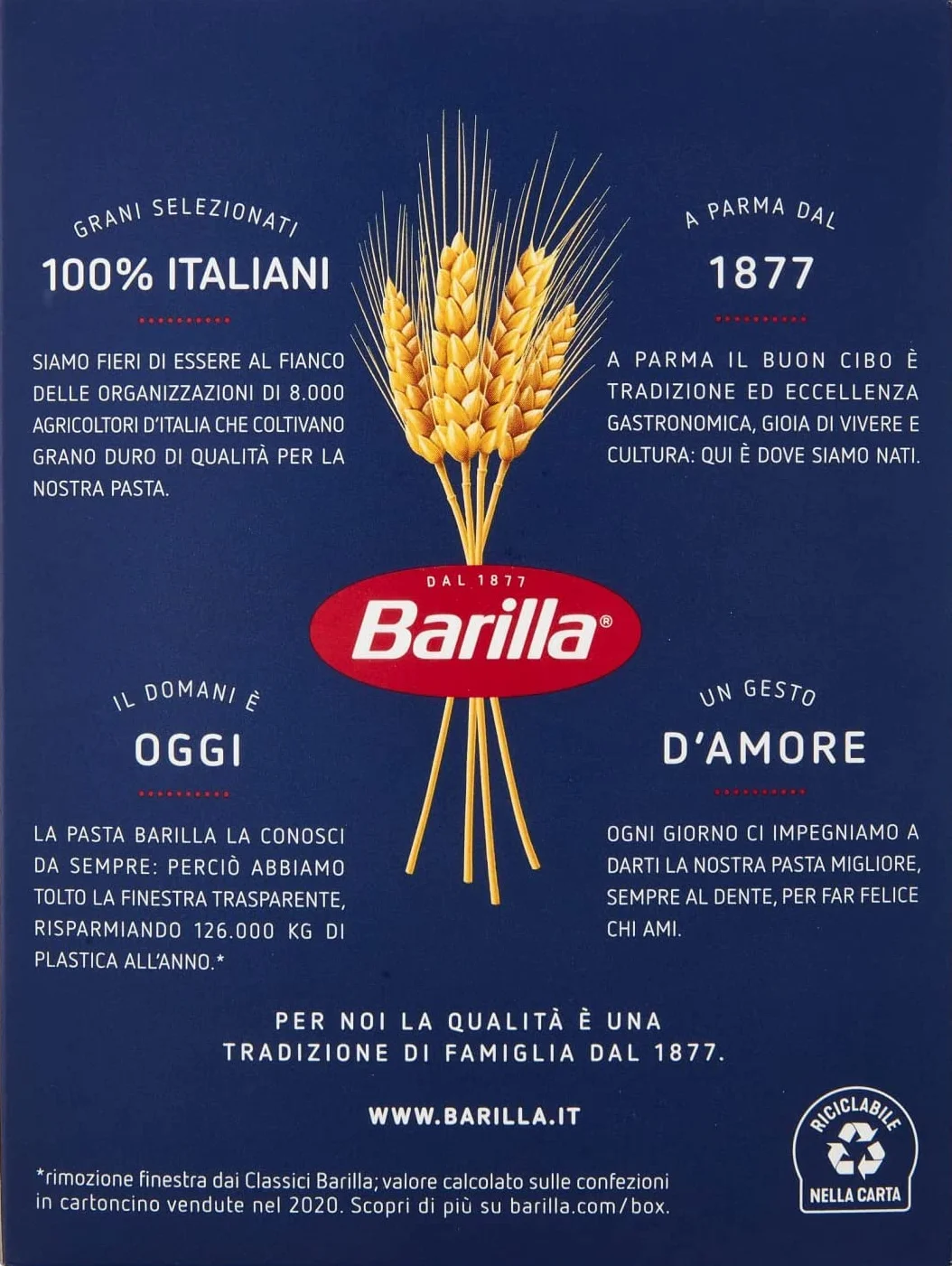 Barilla Mezze Maniche Rigate N. 84 11 x 500 g = 5500 g
