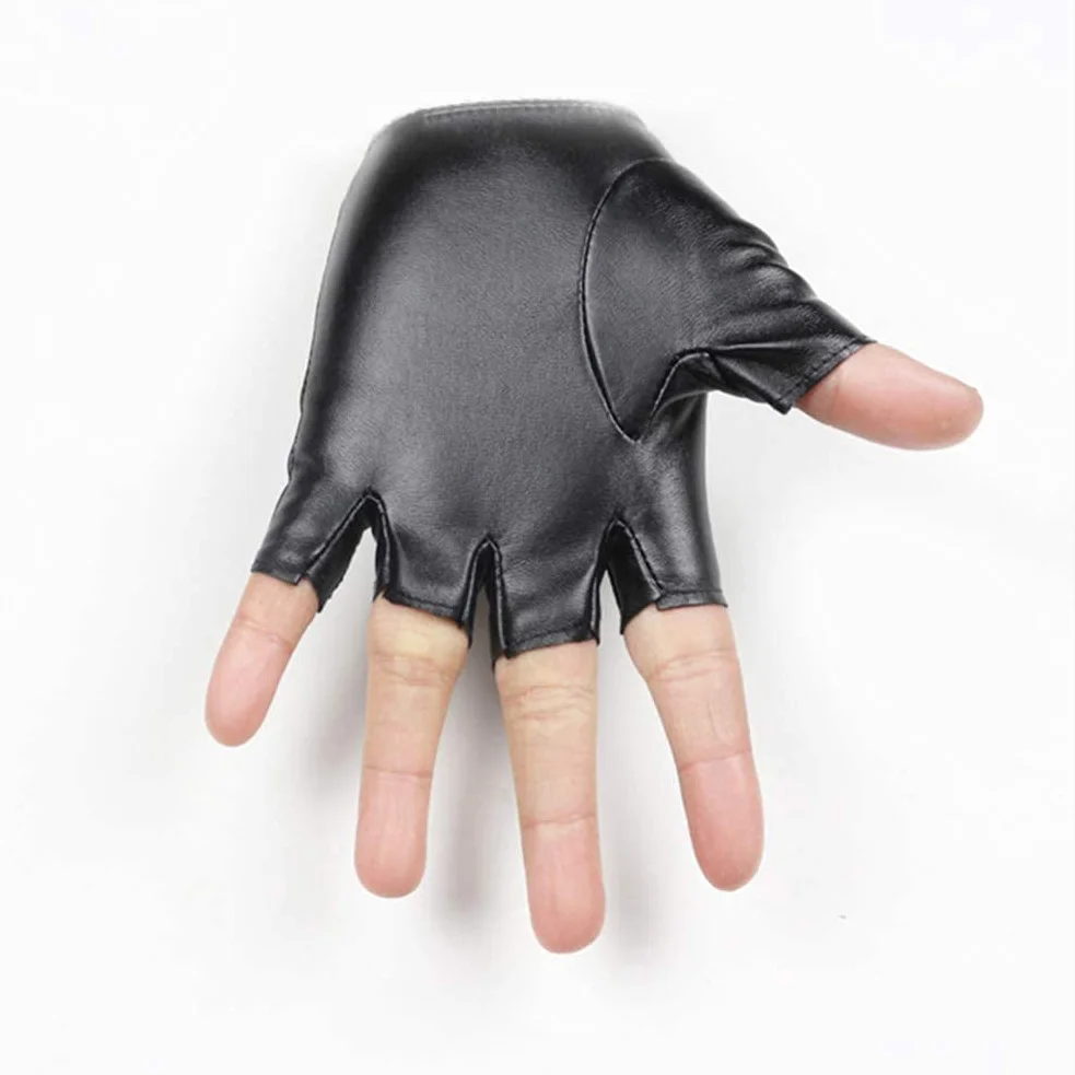 Mitaines en cuir pour enfants, gants de sport demi-doigts, équitation, pêche, chasse