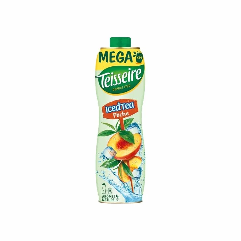 Sirop Ice Tea Teisseire 130cl - Recette Rafraîchissante avec Thé Naturel - Idéal pour Cocktails & Rafraîchissements - Boissons et Sirops de Qualité - Le Lot De 3