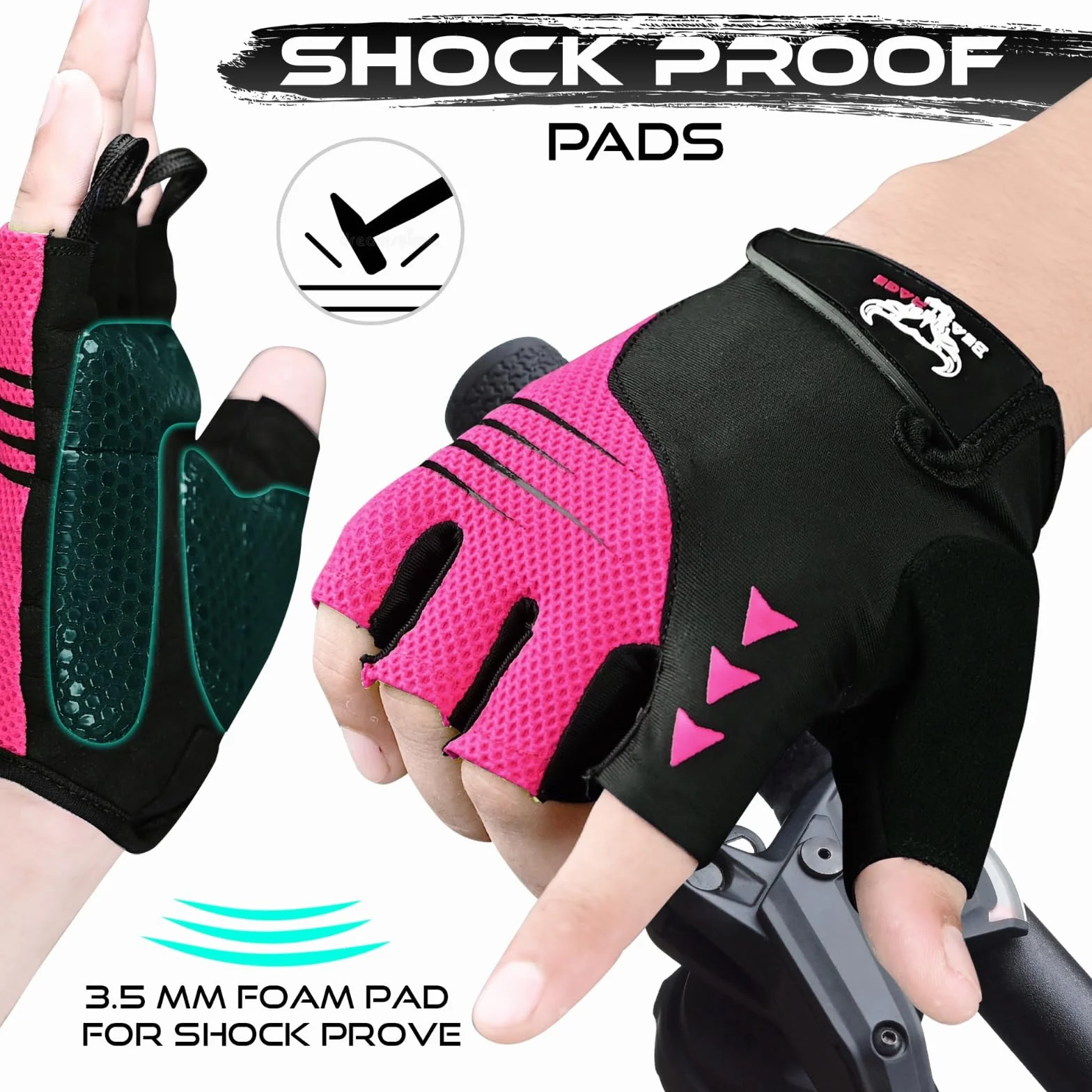 BEAST RAGE Gants de Cyclisme à demi-Doigts pour Hommes et Femmes, Gants vélo rembourrés Respirants Antidérapants, Gants de vélo de Route VTT Absorbant