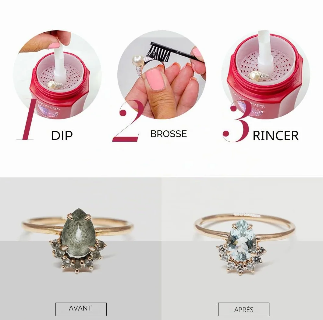 Connoisseurs Kit de Nettoyage de Bijoux avec Chiffon de Polissage et Solution Liquide pour Or, Argent et Pierres Précieuses