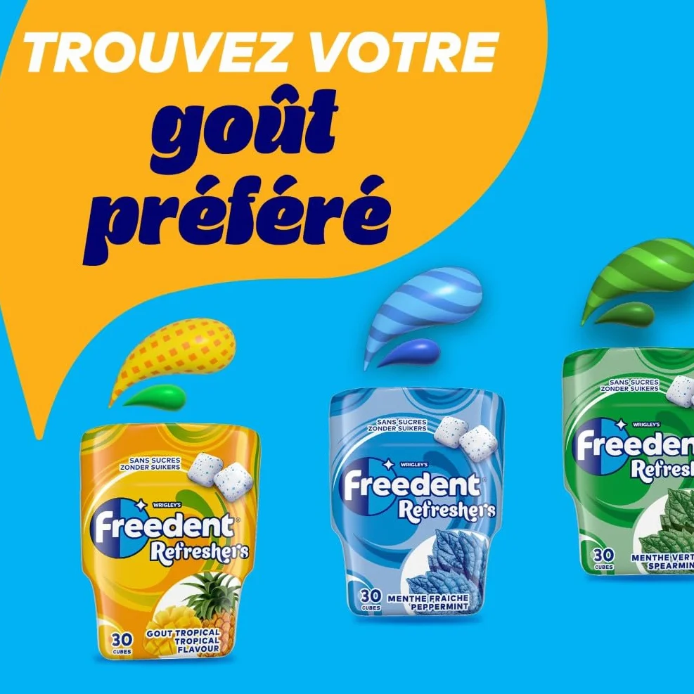 FREEDENT REFRESHERS Chewing-gum Fraise Citron 30 Dragées 67g
