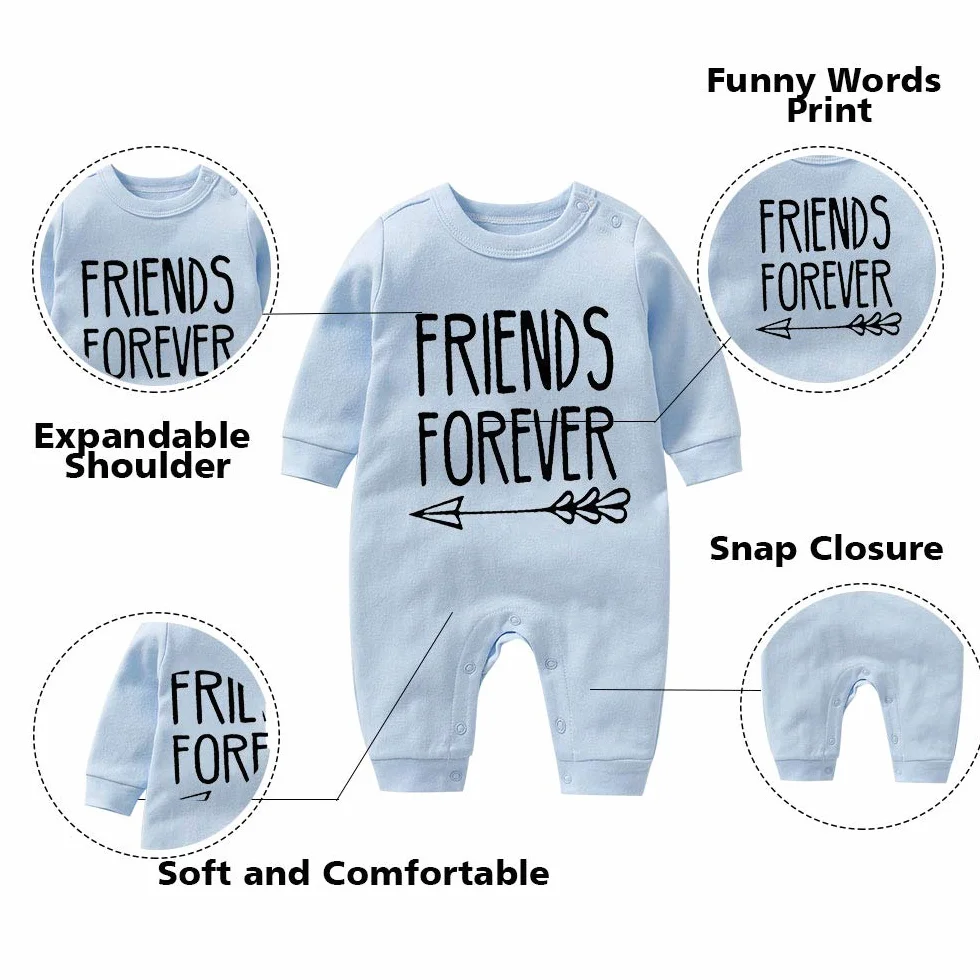 Jumeaux Body Bébé Amis Pour Toujours Manches Longues Pyjama
