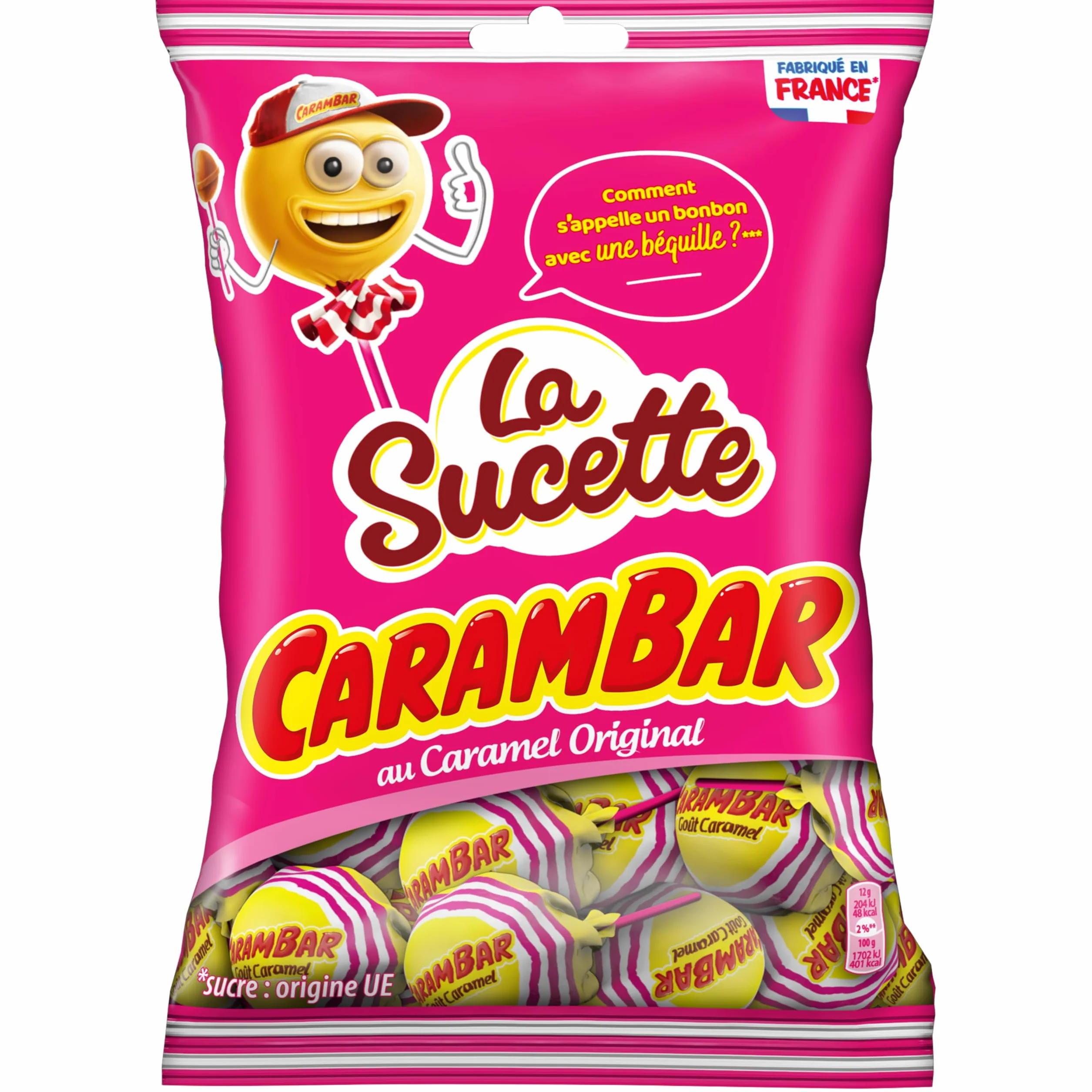 Carambar Bonbon Sucettes Caramel, 156g