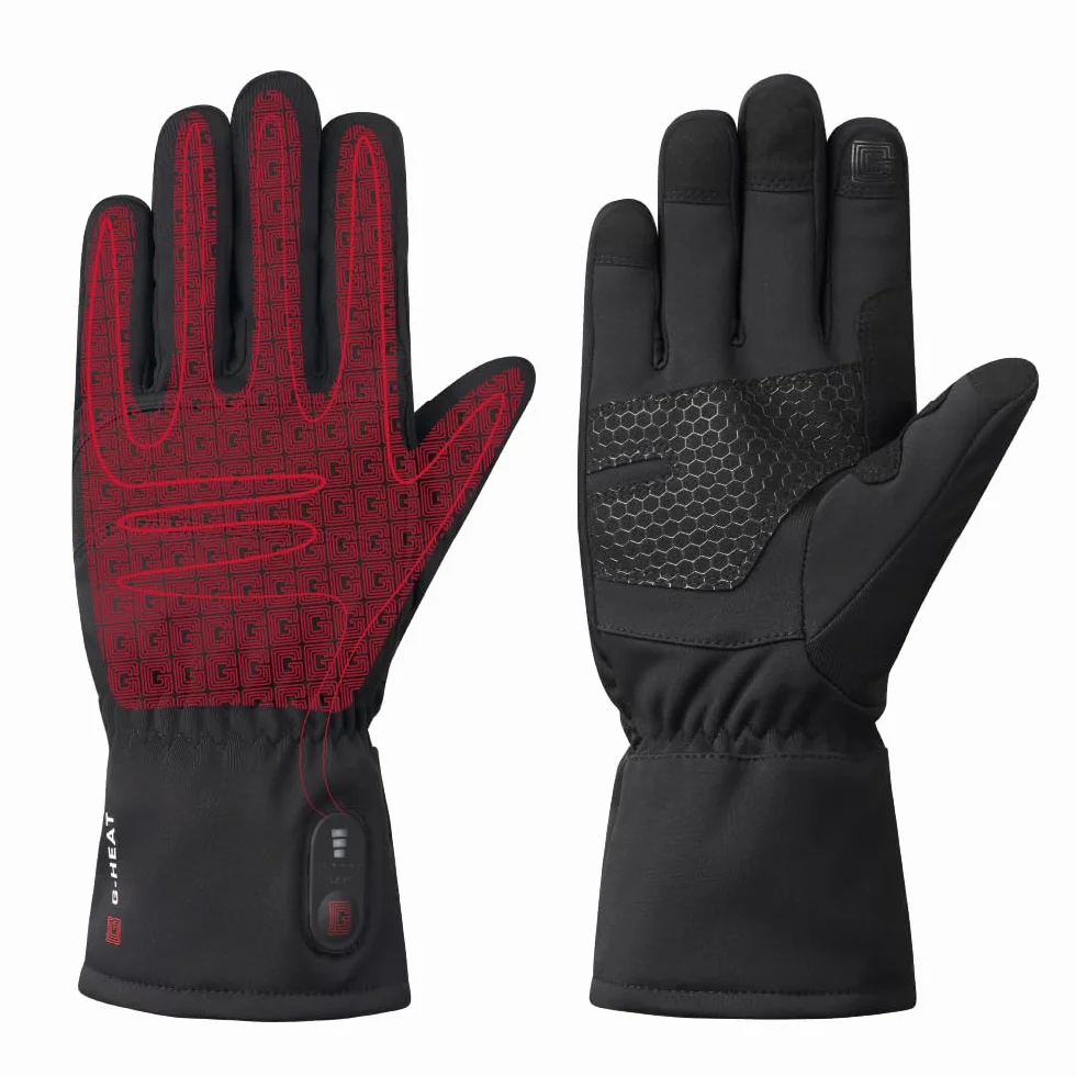 G-HEAT Gants Chauffants Confort+ Mixtes Tactiles Déperlants Anti-dérapant avec Batteries et Câble de Recharge
