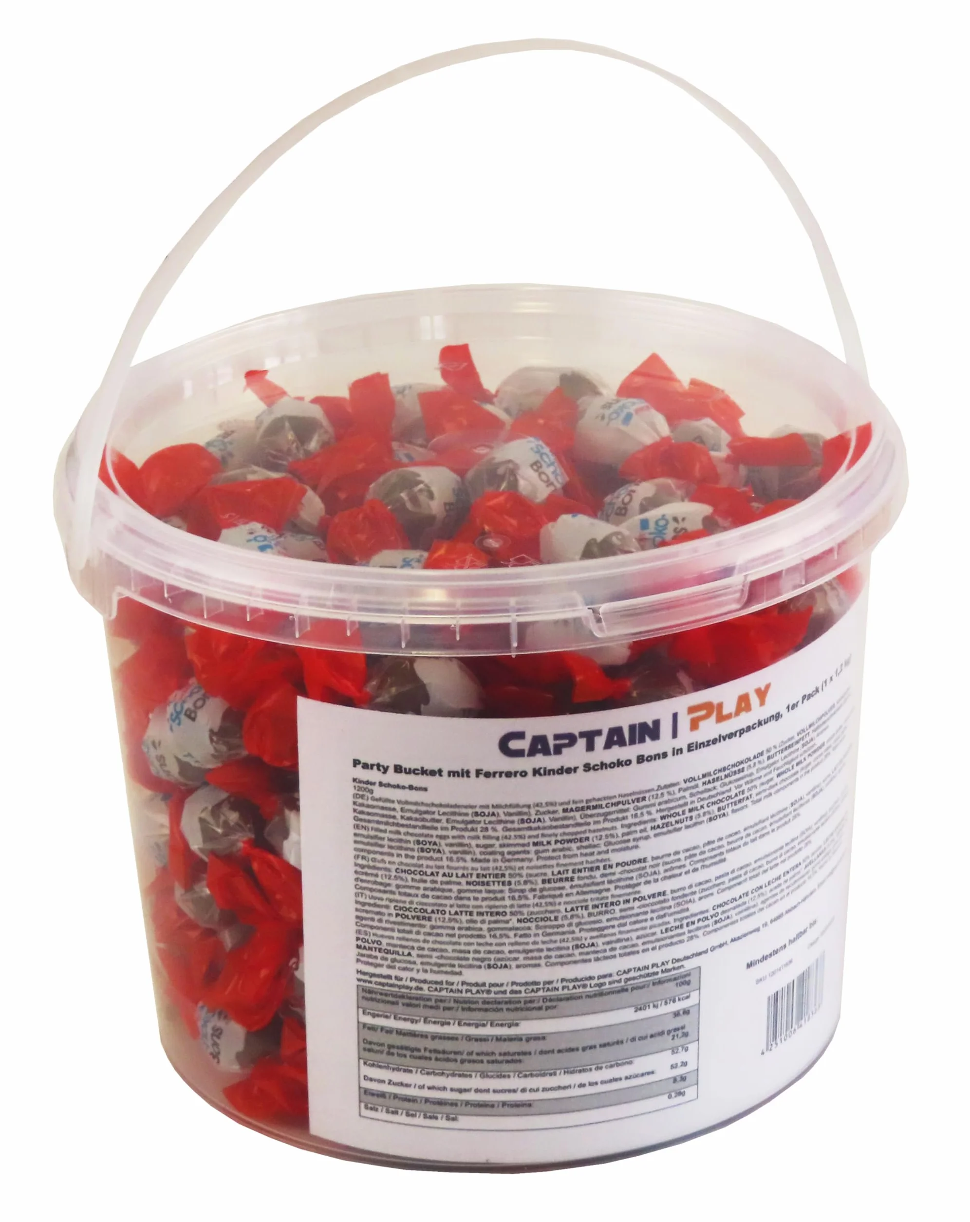 Party Bucket avec Kinder Schoko Bons dans emballage individuel 1,2kg