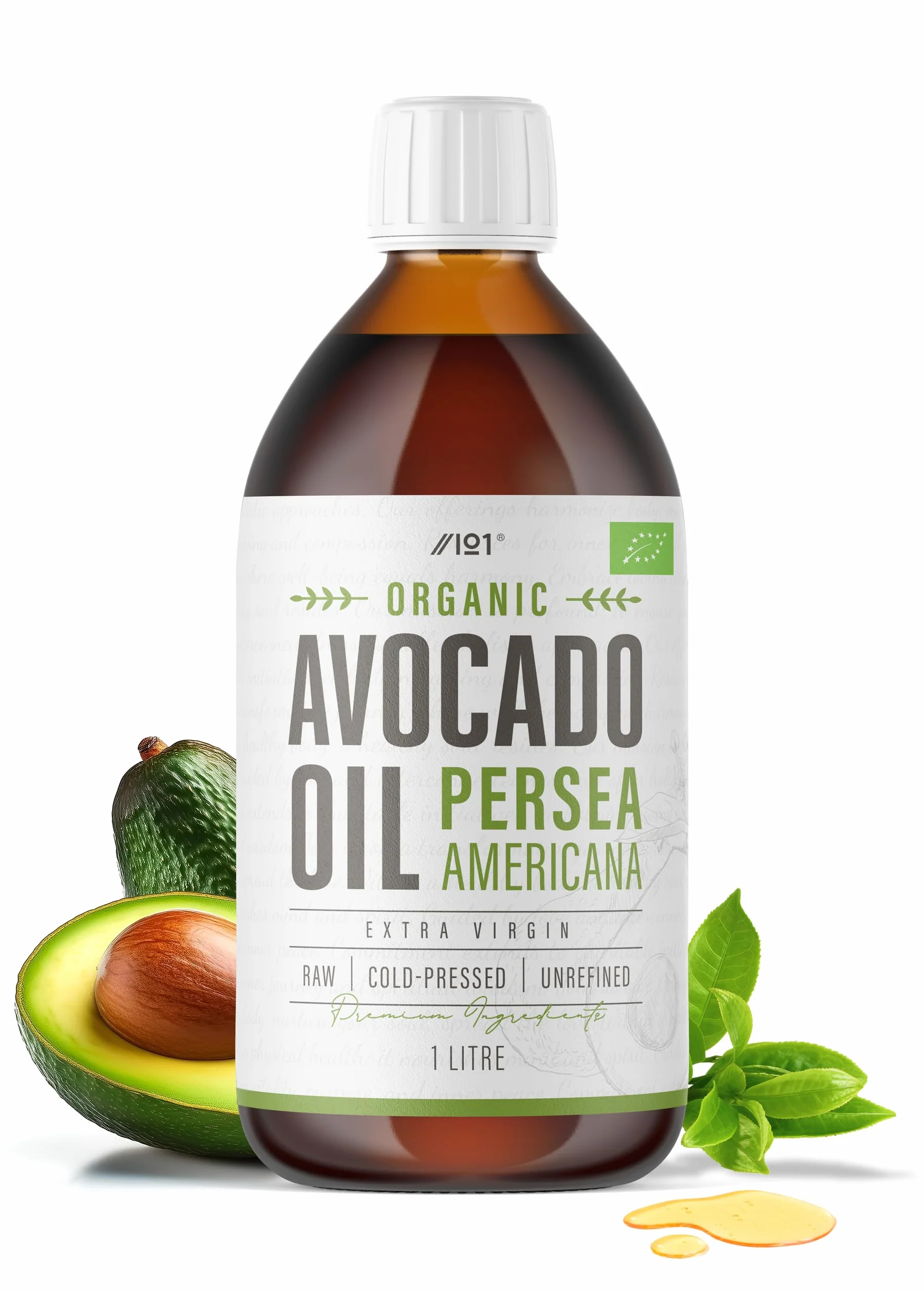 Huile d'avocat bio 1 L - extra vierge et pressée à froid - huile d'avocat premium issue de sources durables - keto, paléo et végan - par Alpha01