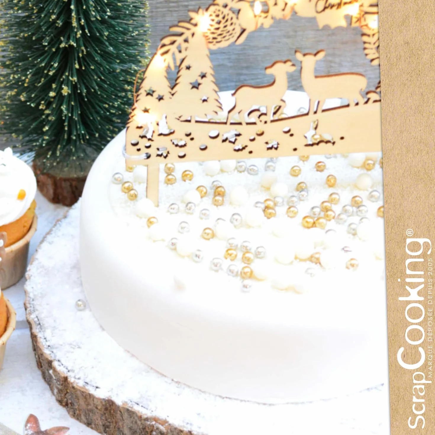ScrapCooking - Décors Sucrés Féerique 80g - Doré, Argent, Blanc - Perles en Sucre Décoration Pâtisserie, Desserts, Gâteaux, Biscuits, Cupcakes, Anniversaires - Cake Design - 7445