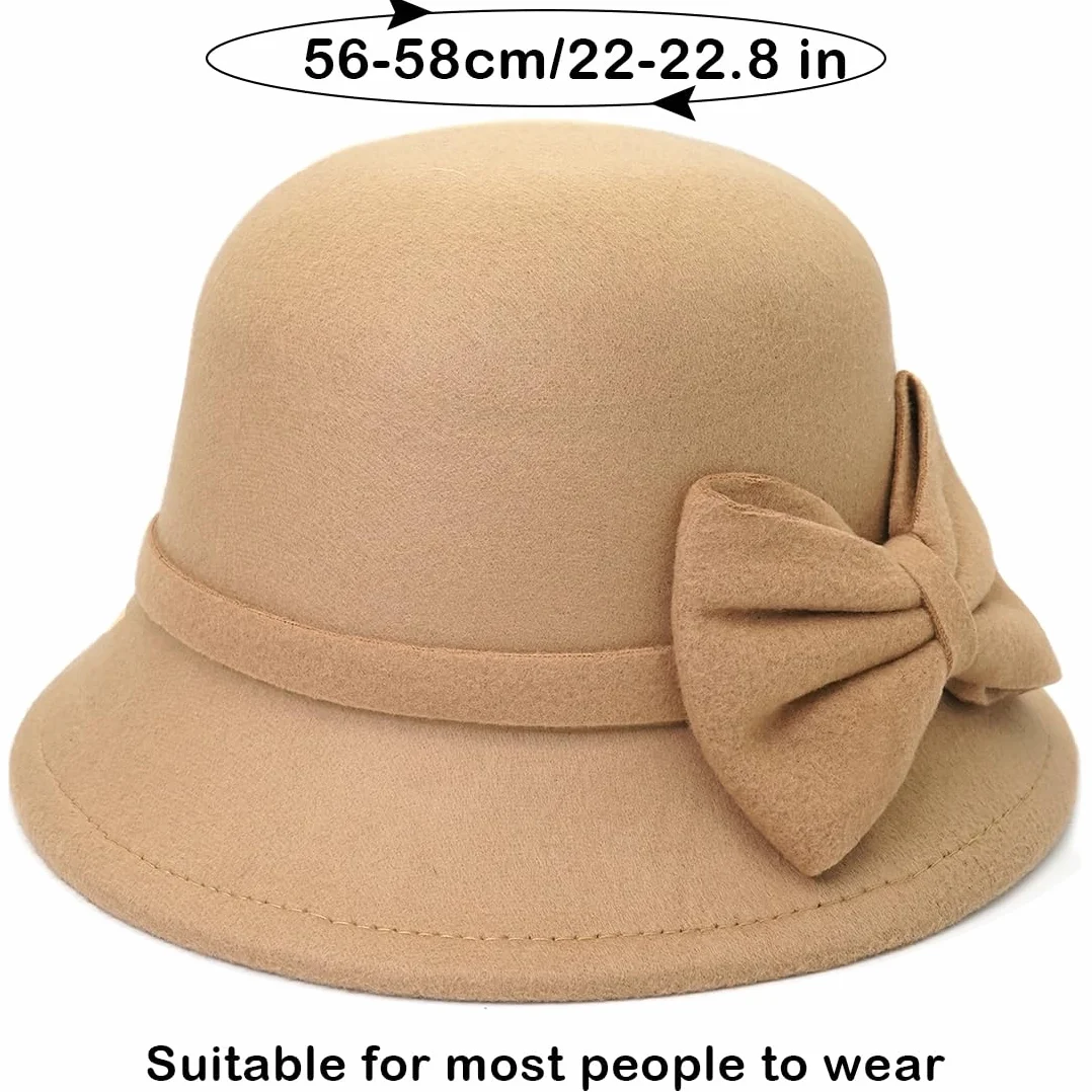 Chapeau cloche en feutre vintage Fedora pour femme