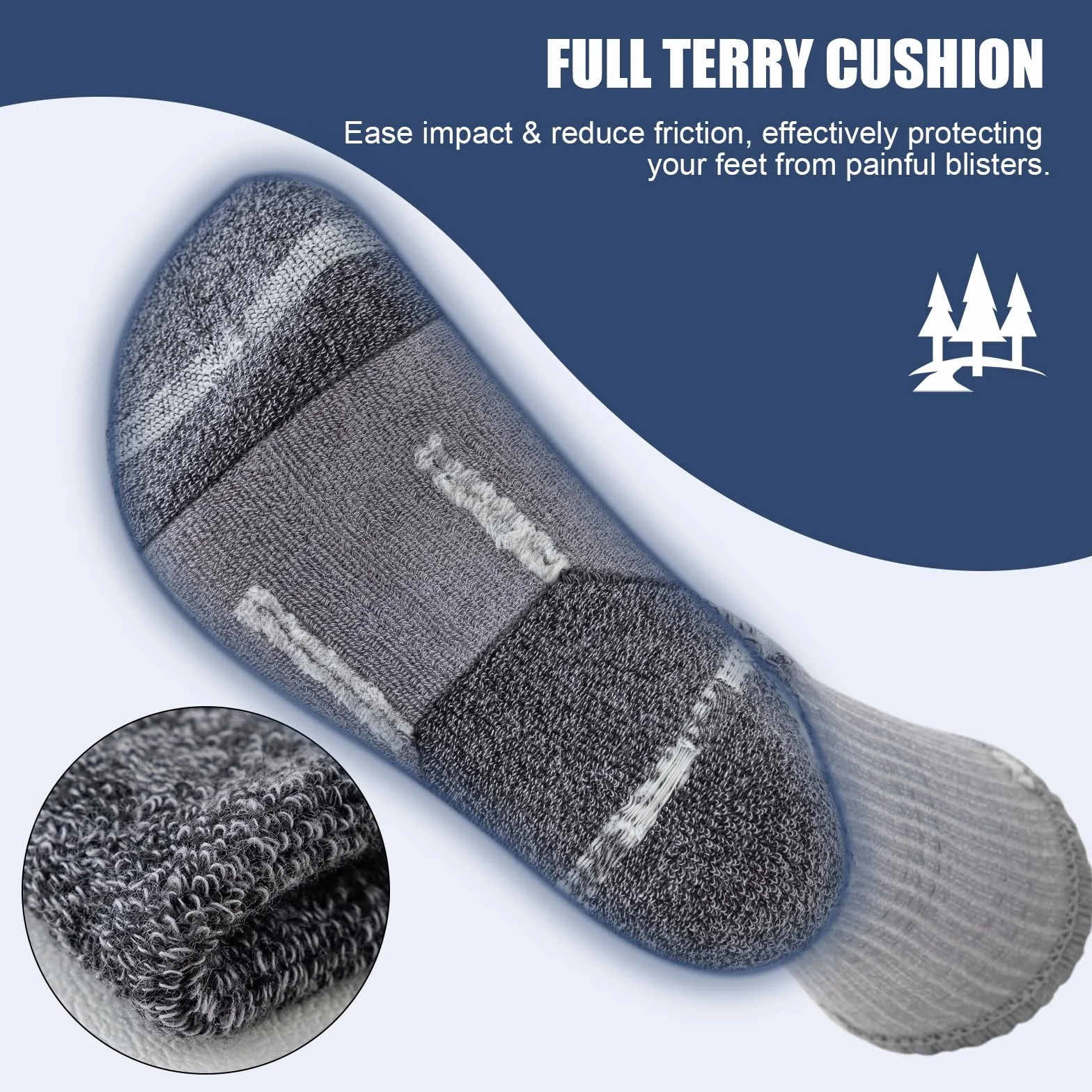 Chaussettes de Sport Homme Respirant Running Randonnée Trekking Marche 5 Paires