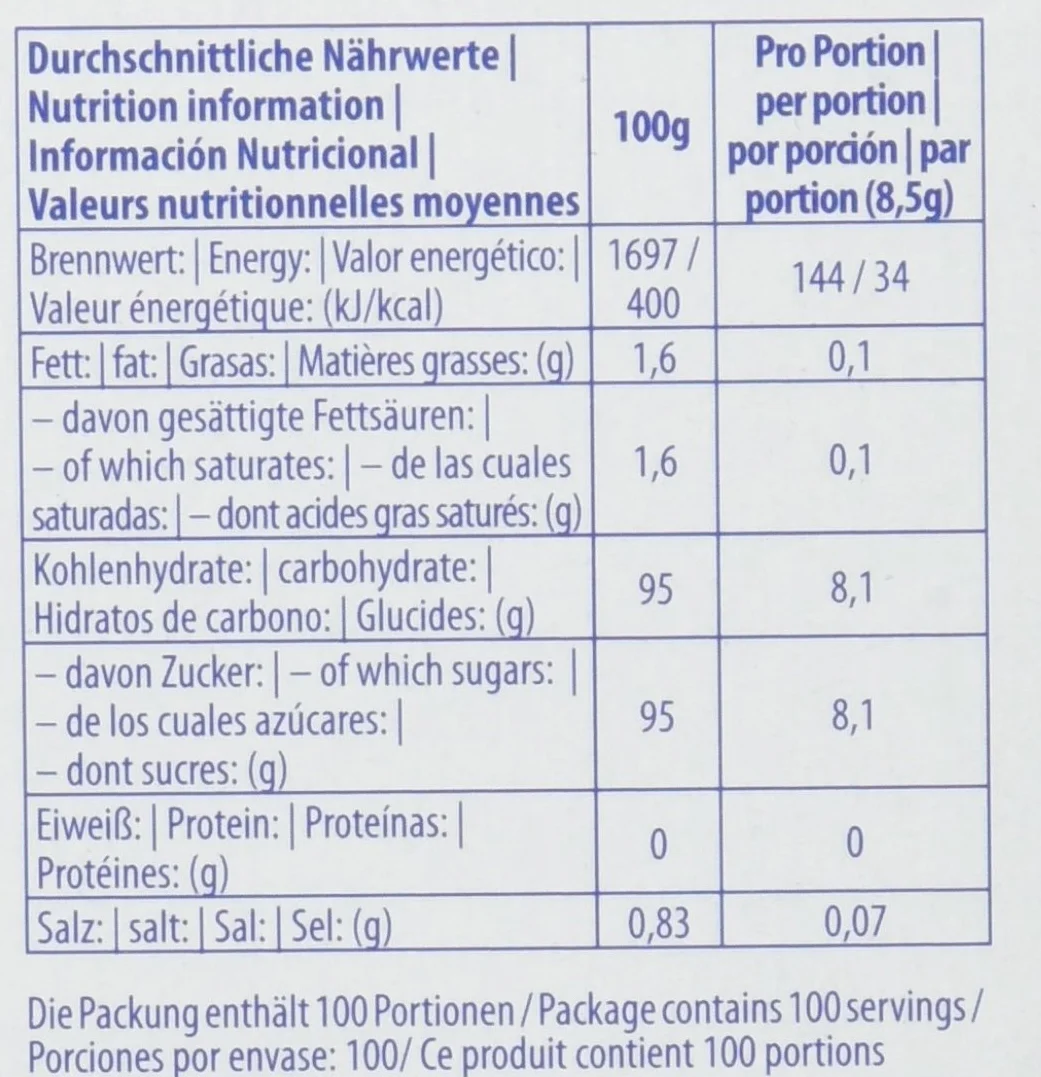 PEZ Boîte de 100 Recharges de Bonbons Fruits Vegan 5 Parfums 850g