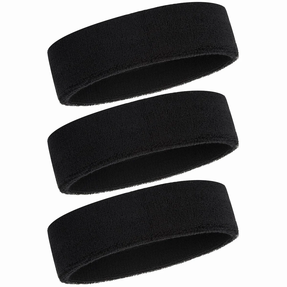 ONUPGO Headband Sports Sweatbands 3/6/12 Terry Cloth Striped Headband Wrist Band Set Athletic Basketball Moisture Wicking Sweat Absorbing