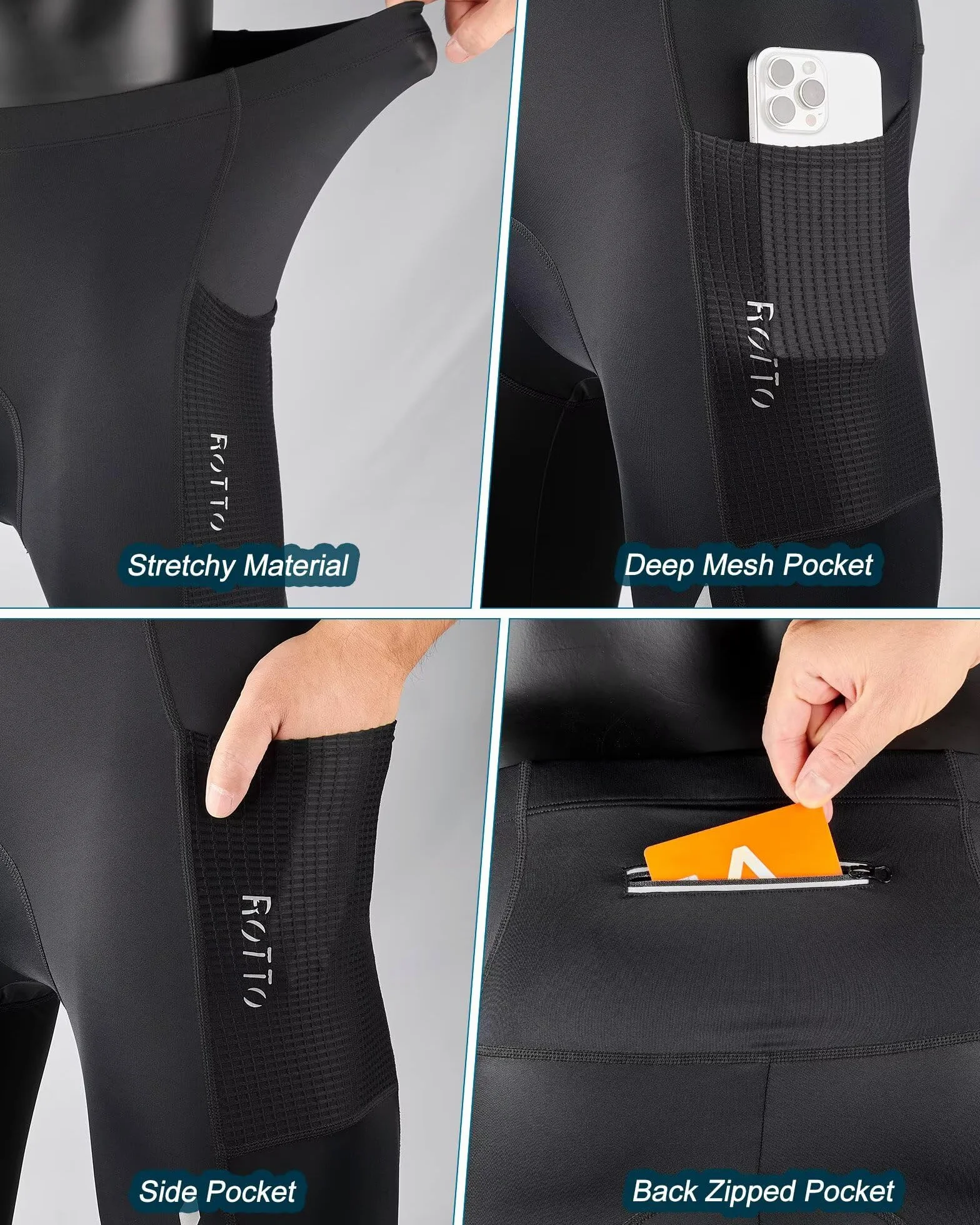 ROTTO Pantalons Cyclisme Homme Hiver Bicyclette Collants Coussin Silicone 3D