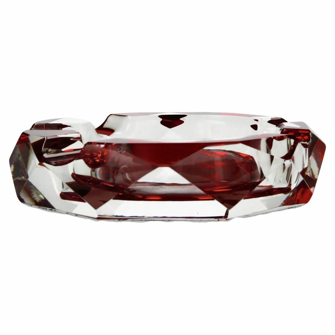 Cendrier en Verre Rouge Rubis